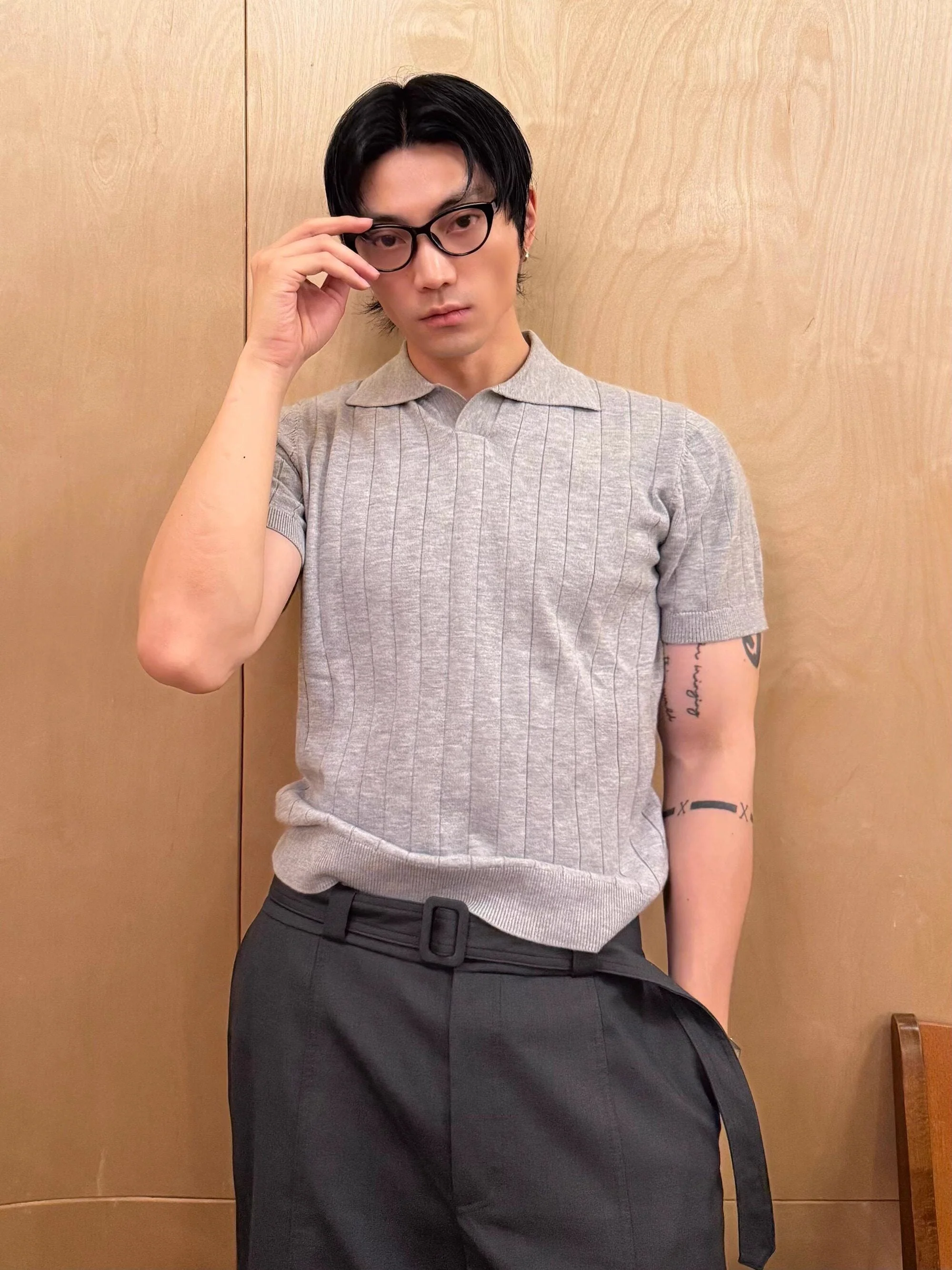 Rib Knit Polo