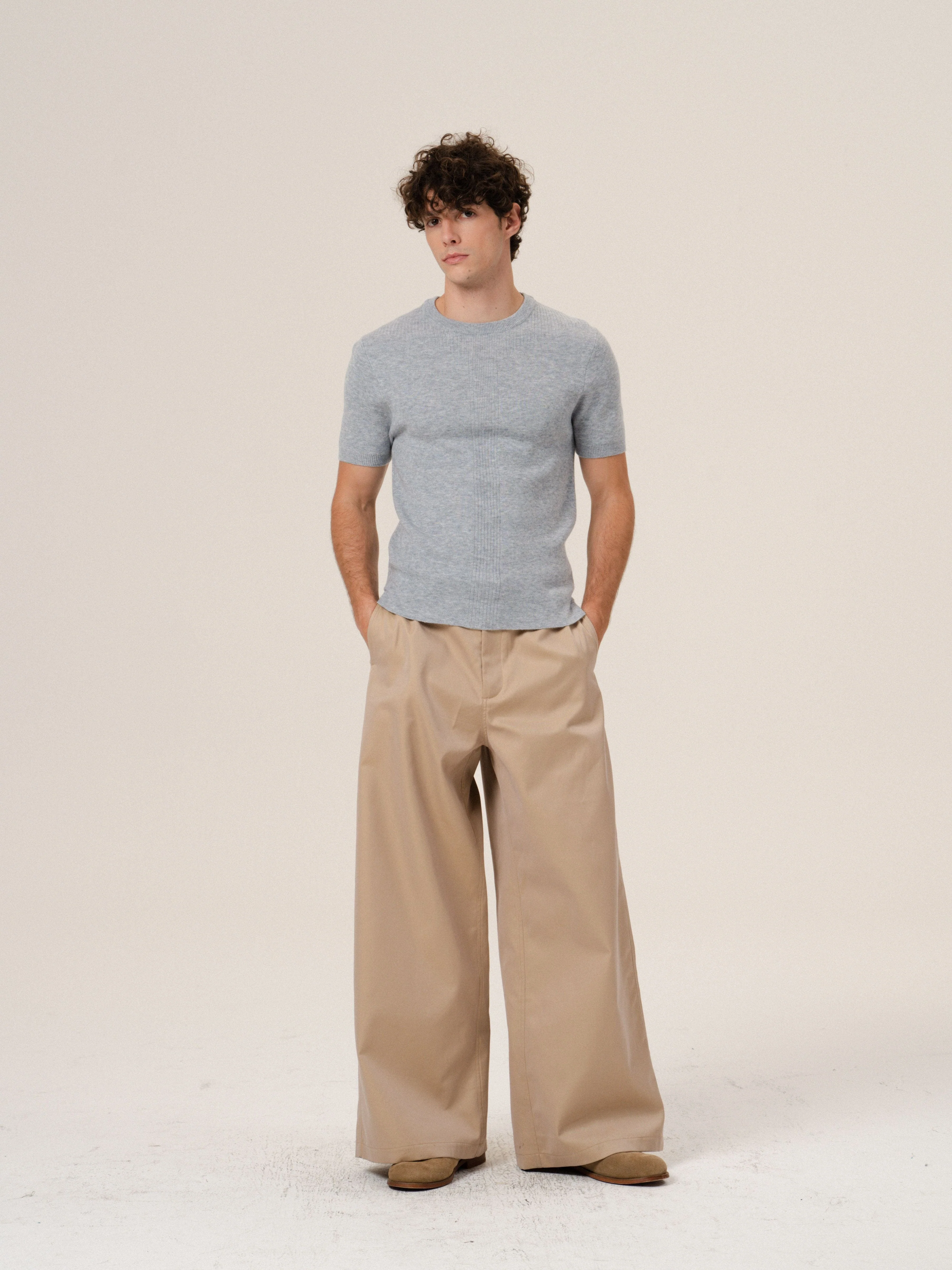 Rib Panel Knit Tee - Image 2
