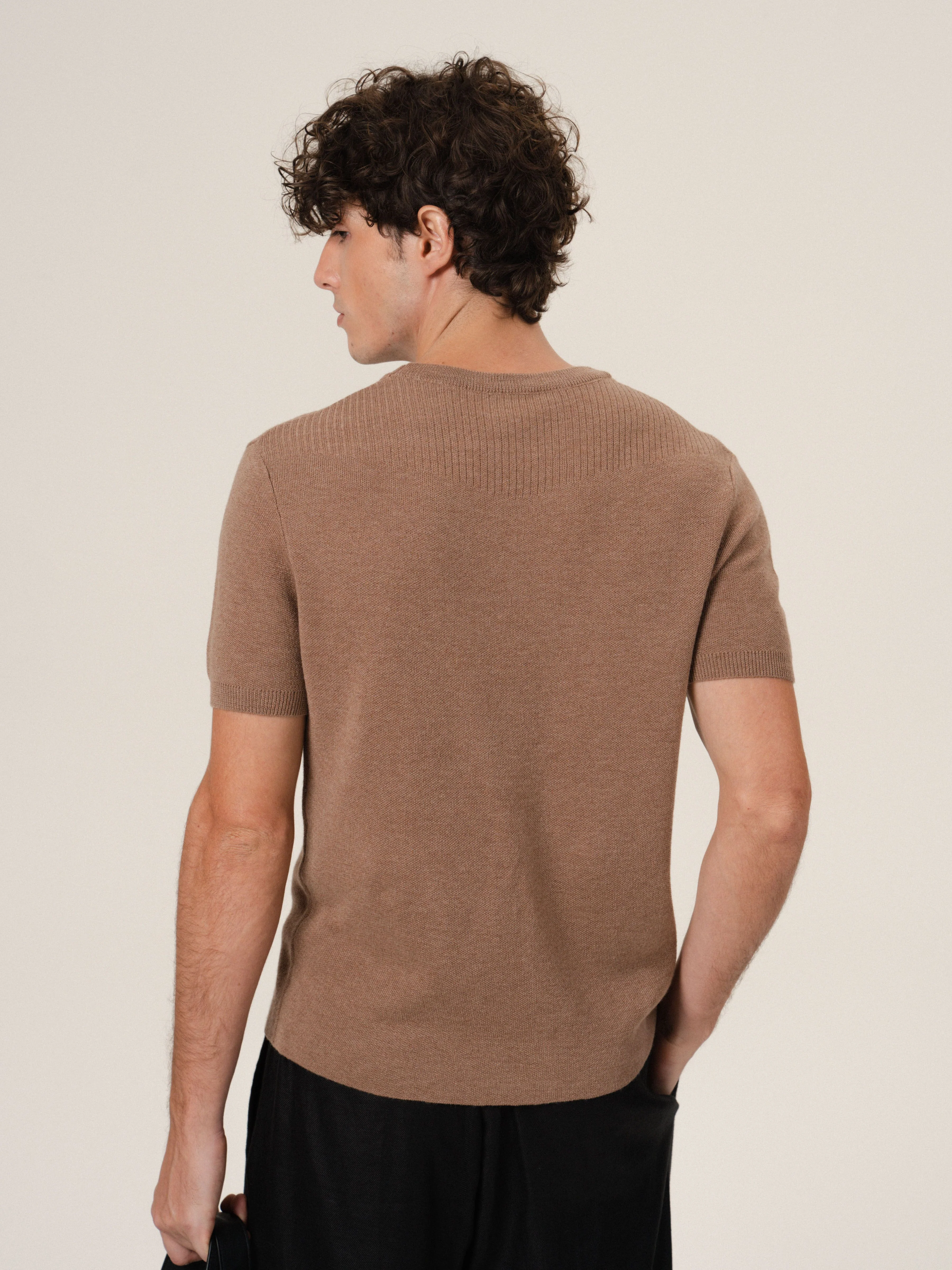 Rib Panel Knit Tee - Image 3