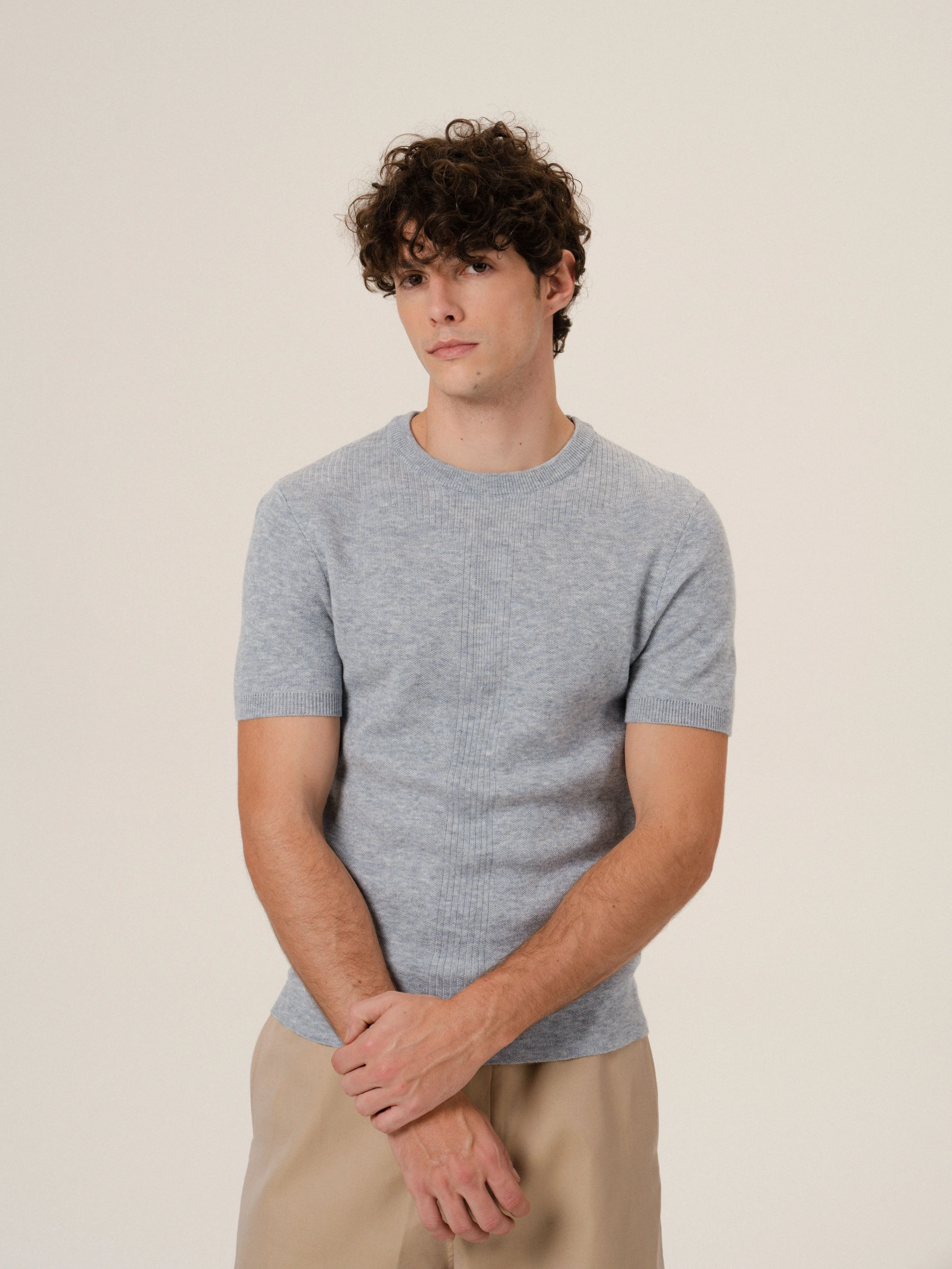 Rib Panel Knit Tee - Image 6