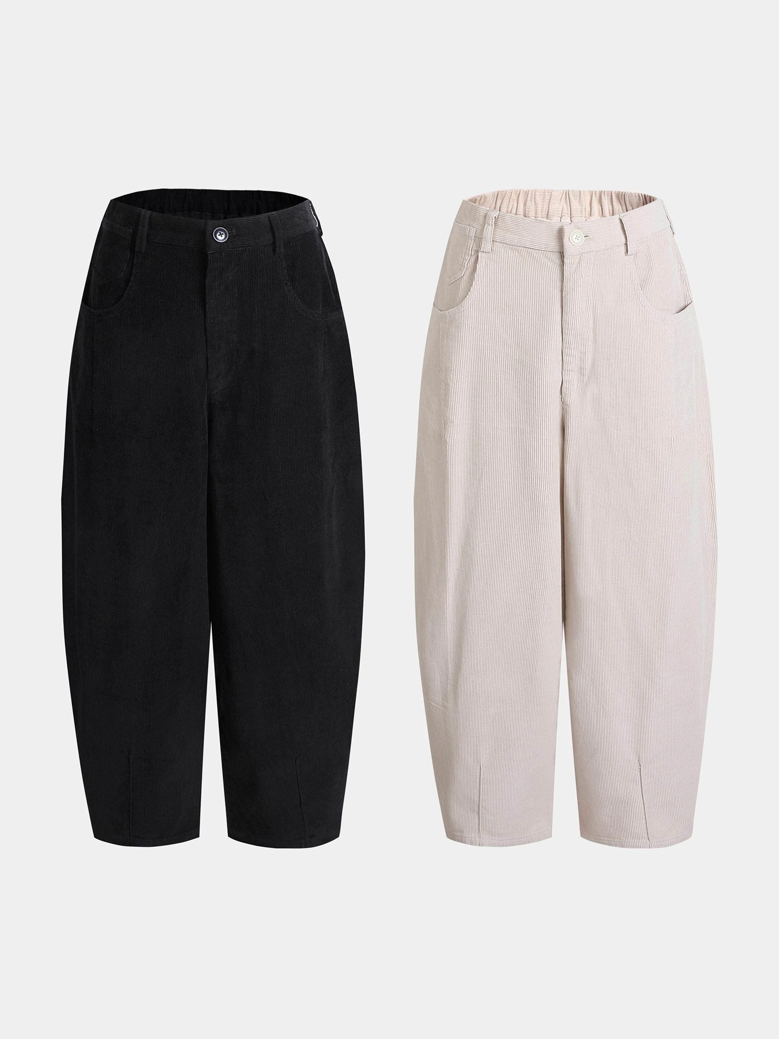 Ribbed Barrel Pants