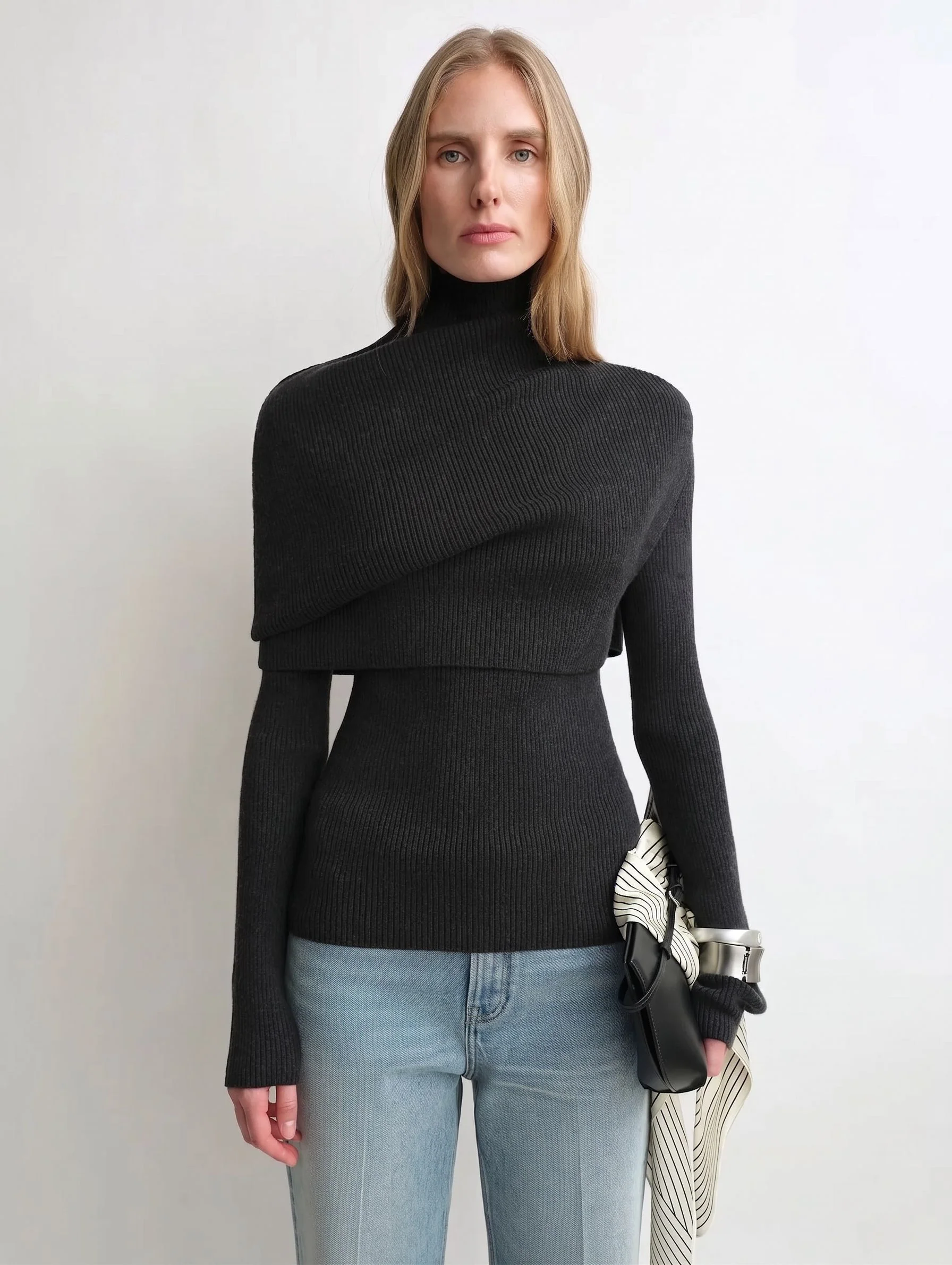 Ribbed Cape Twinset