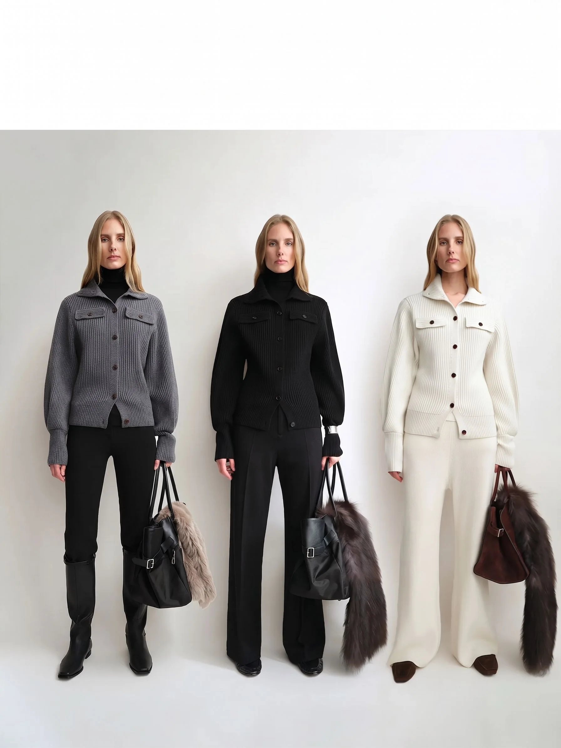 Ribbed Collared Cardigan - Image 3
