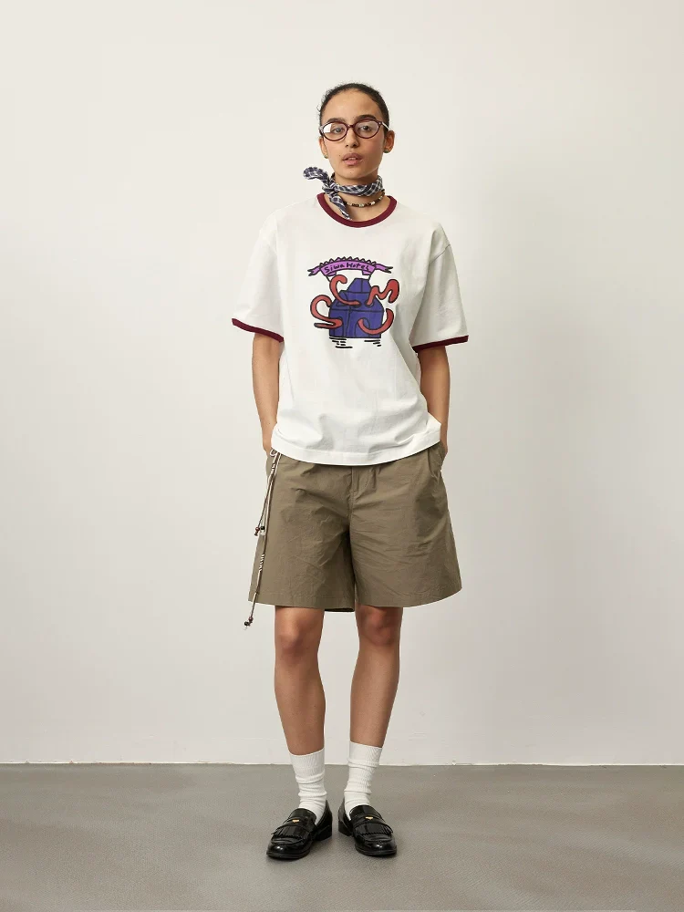 Ribbed Contrast Trim Tee - Image 4