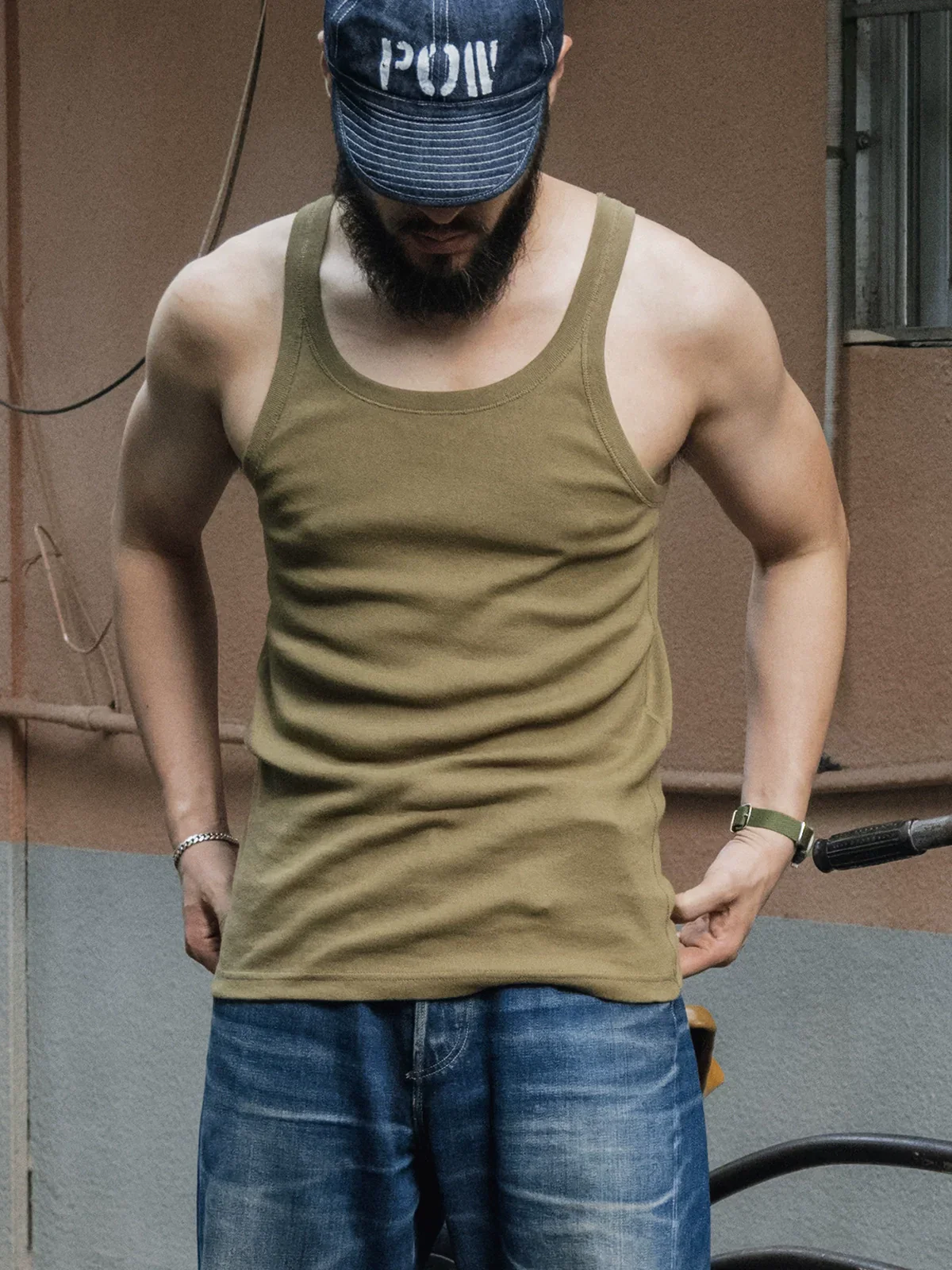 Ribbed Cotton Tank Vest