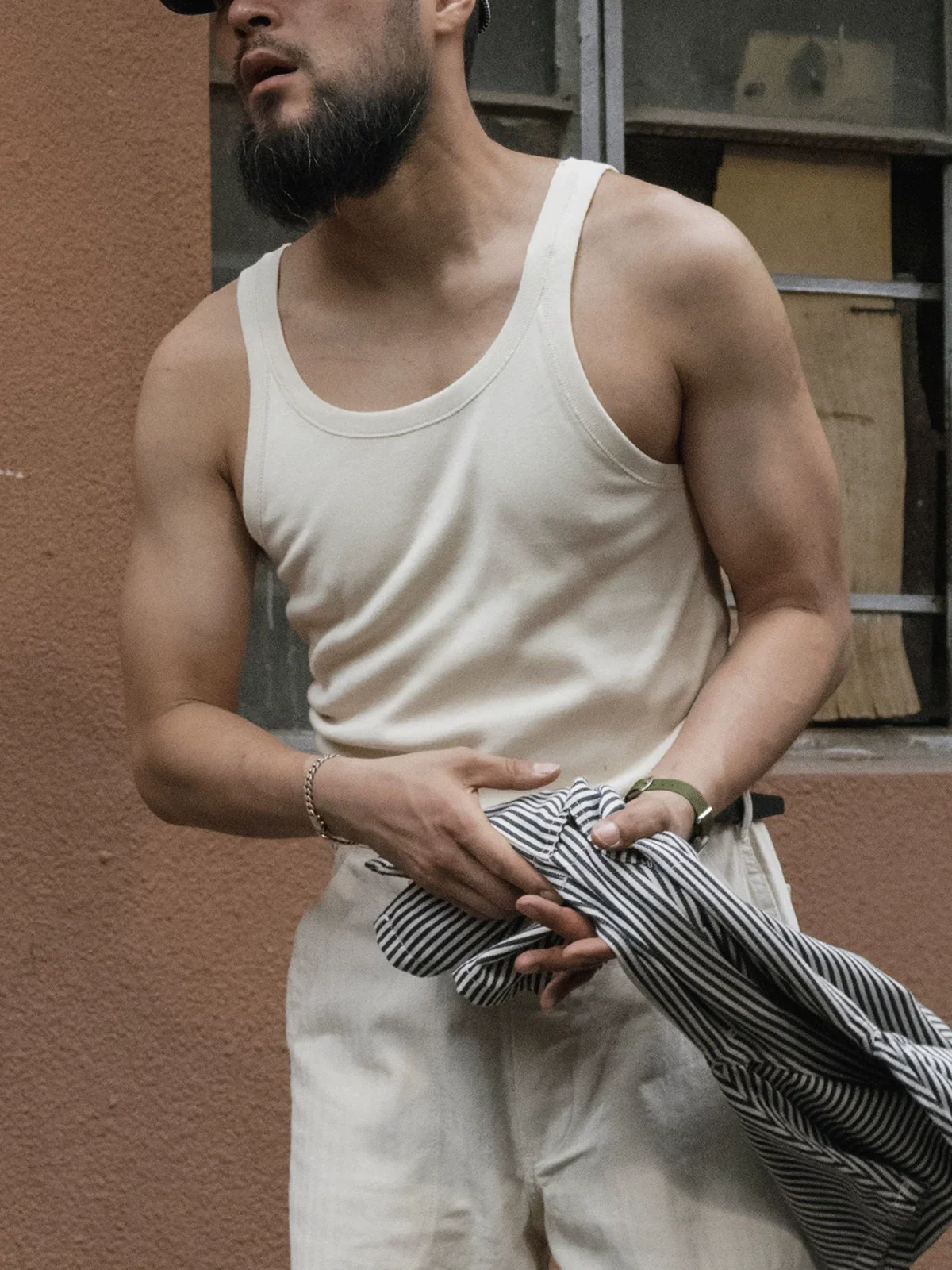 Ribbed Cotton Tank Vest - Image 2