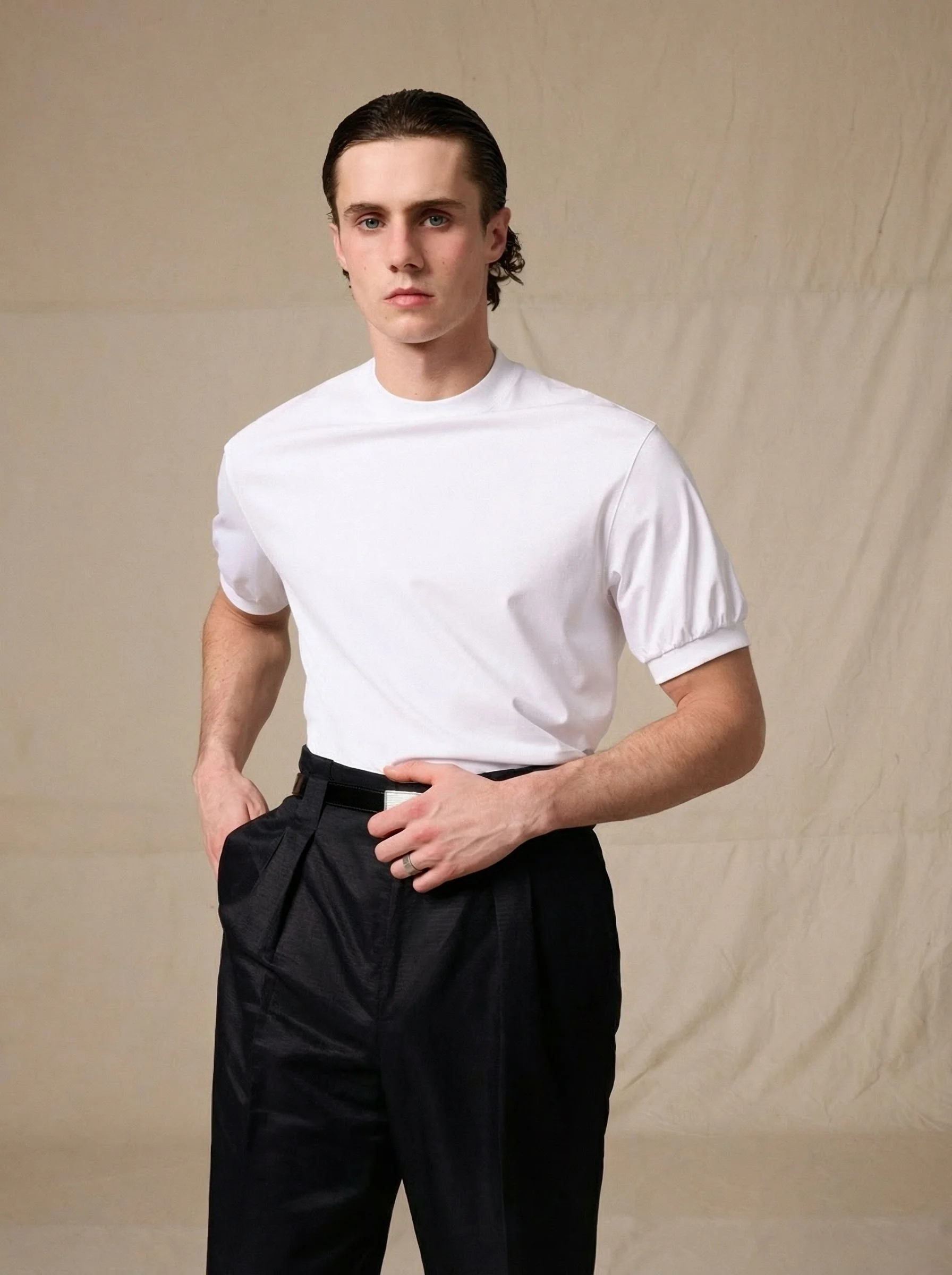 Ribbed Crewneck T-Shirt