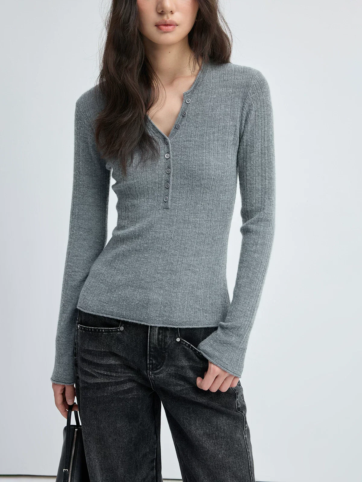 Ribbed Henley Knit - Image 4