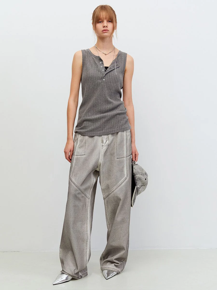 Ribbed Henley Tank - Image 2