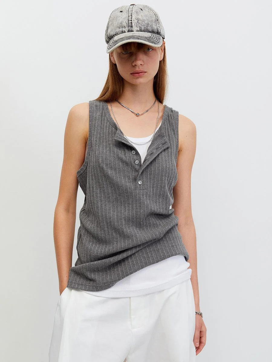 Ribbed Henley Tank - Image 4