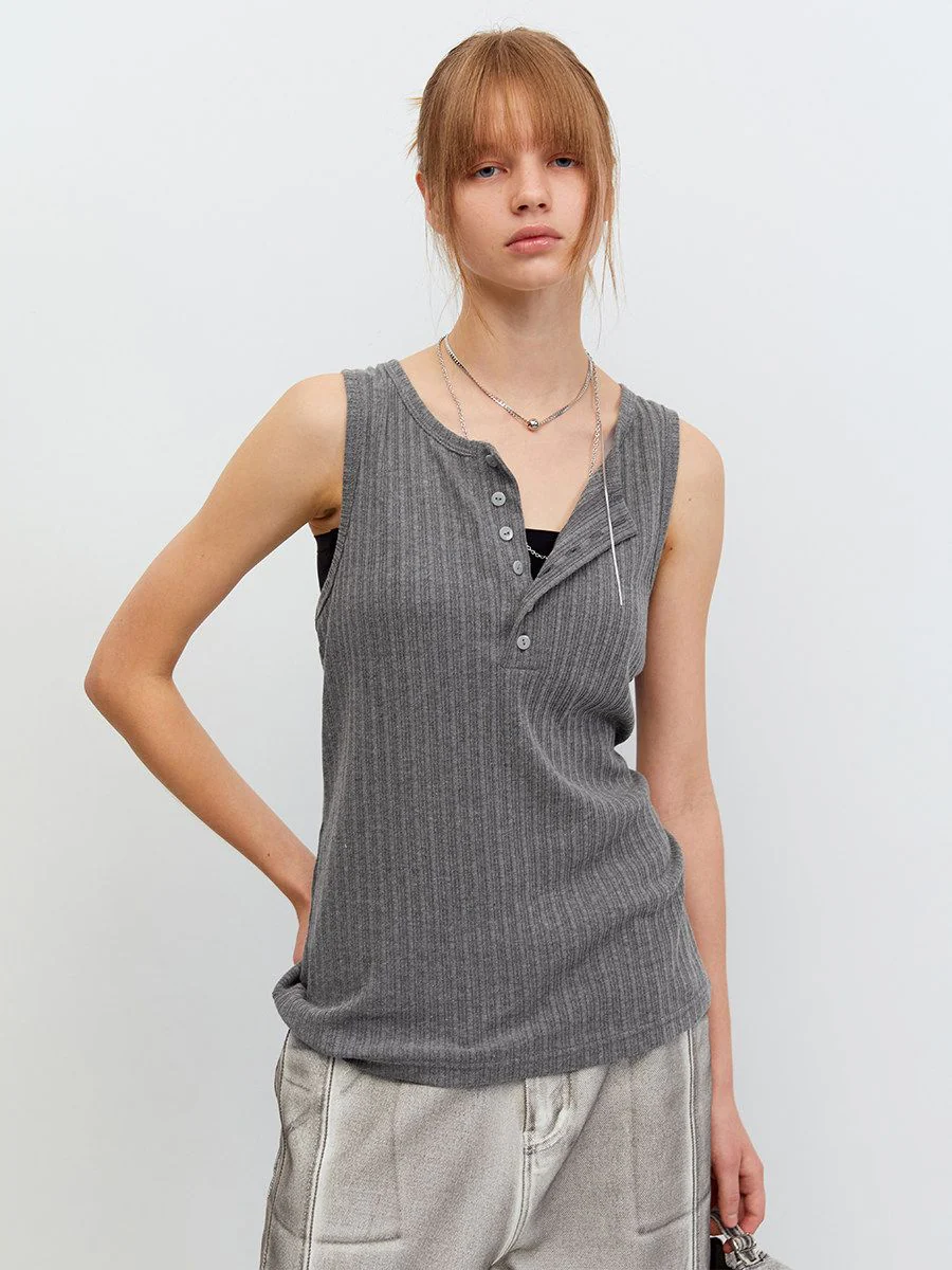 Ribbed Henley Tank - Image 5