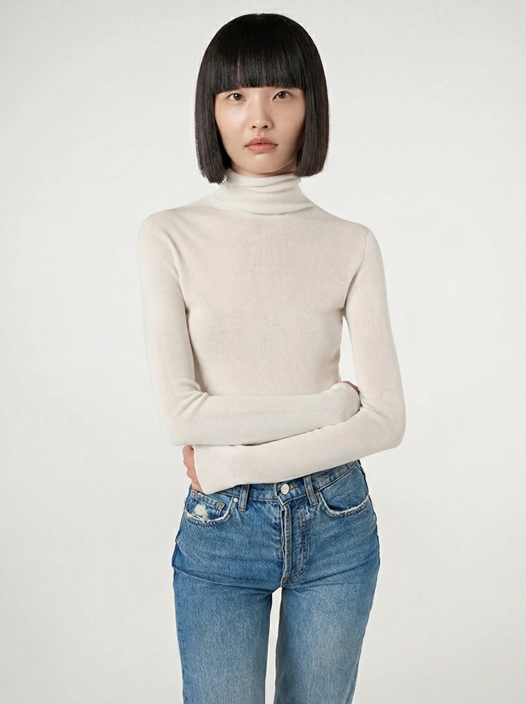 Ribbed High-Neck Base Layer Top