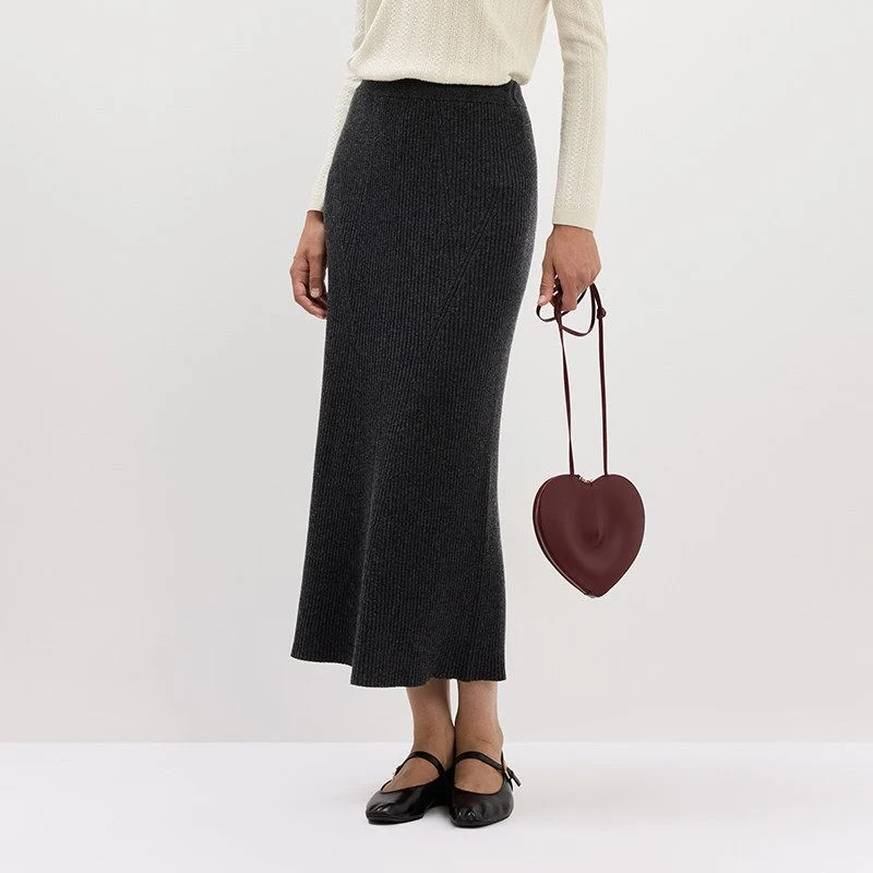 Ribbed Knit Midi Skirt - Image 3