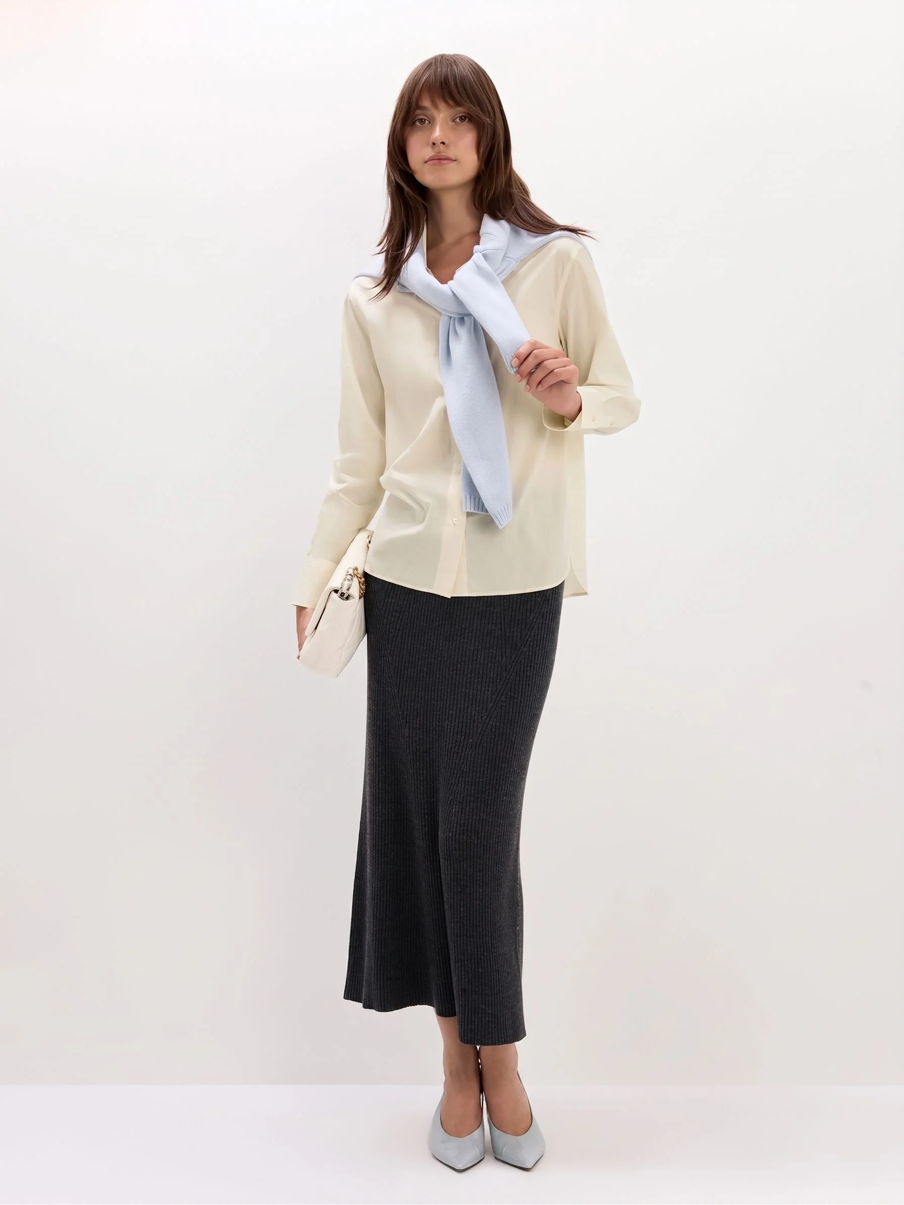 Ribbed Knit Midi Skirt - Image 4