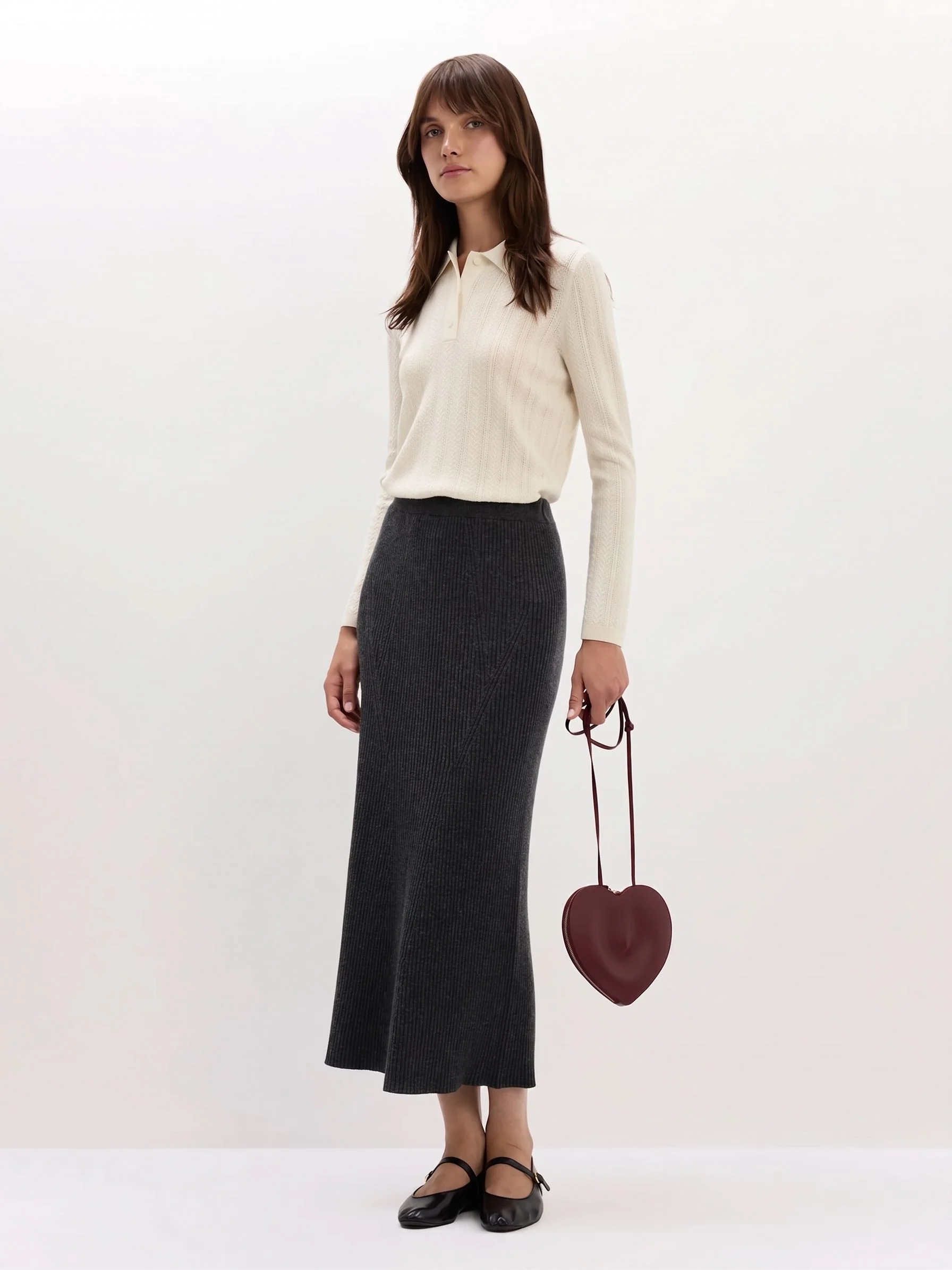 Ribbed Knit Midi Skirt - Image 6
