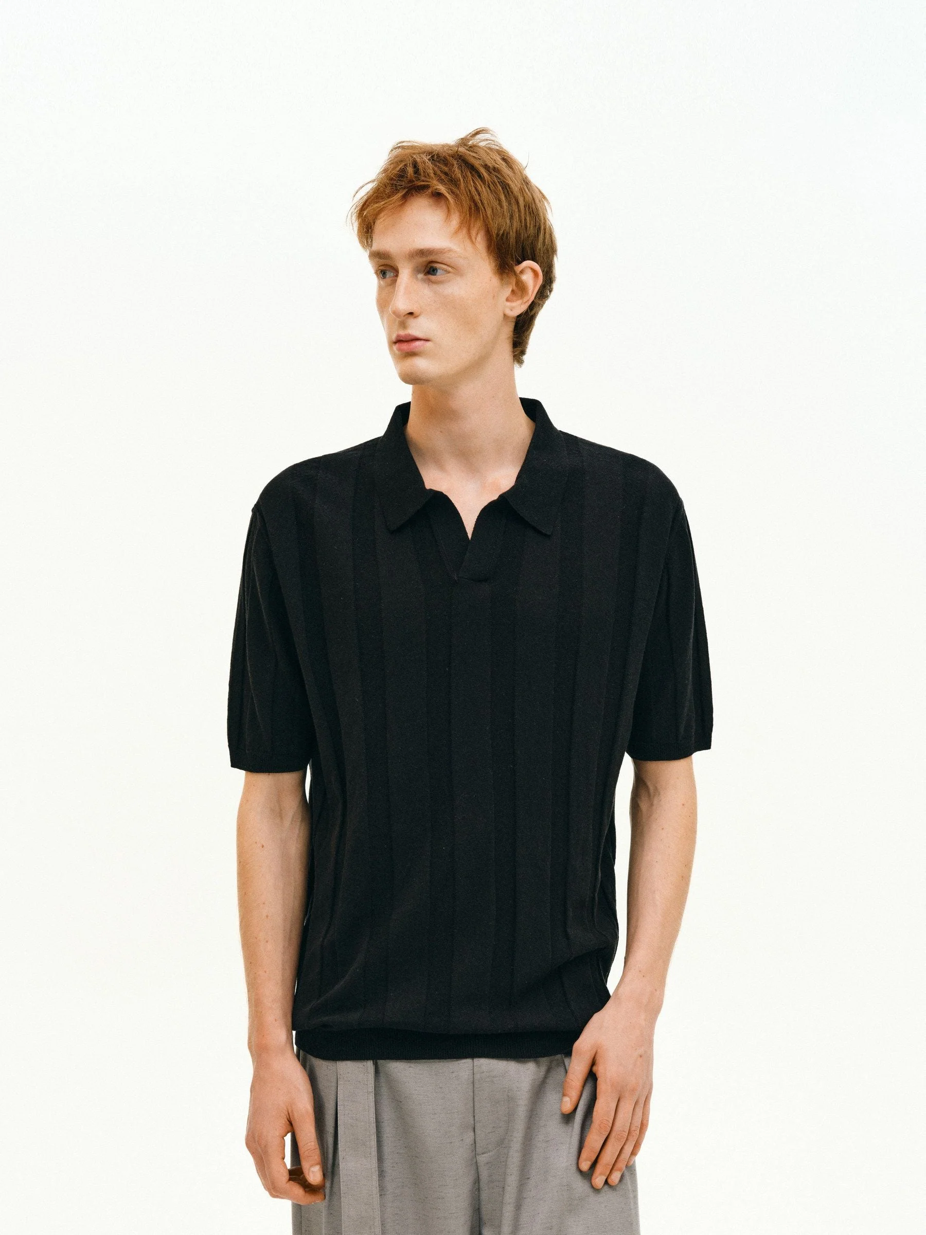 Ribbed Knit Polo - Image 2