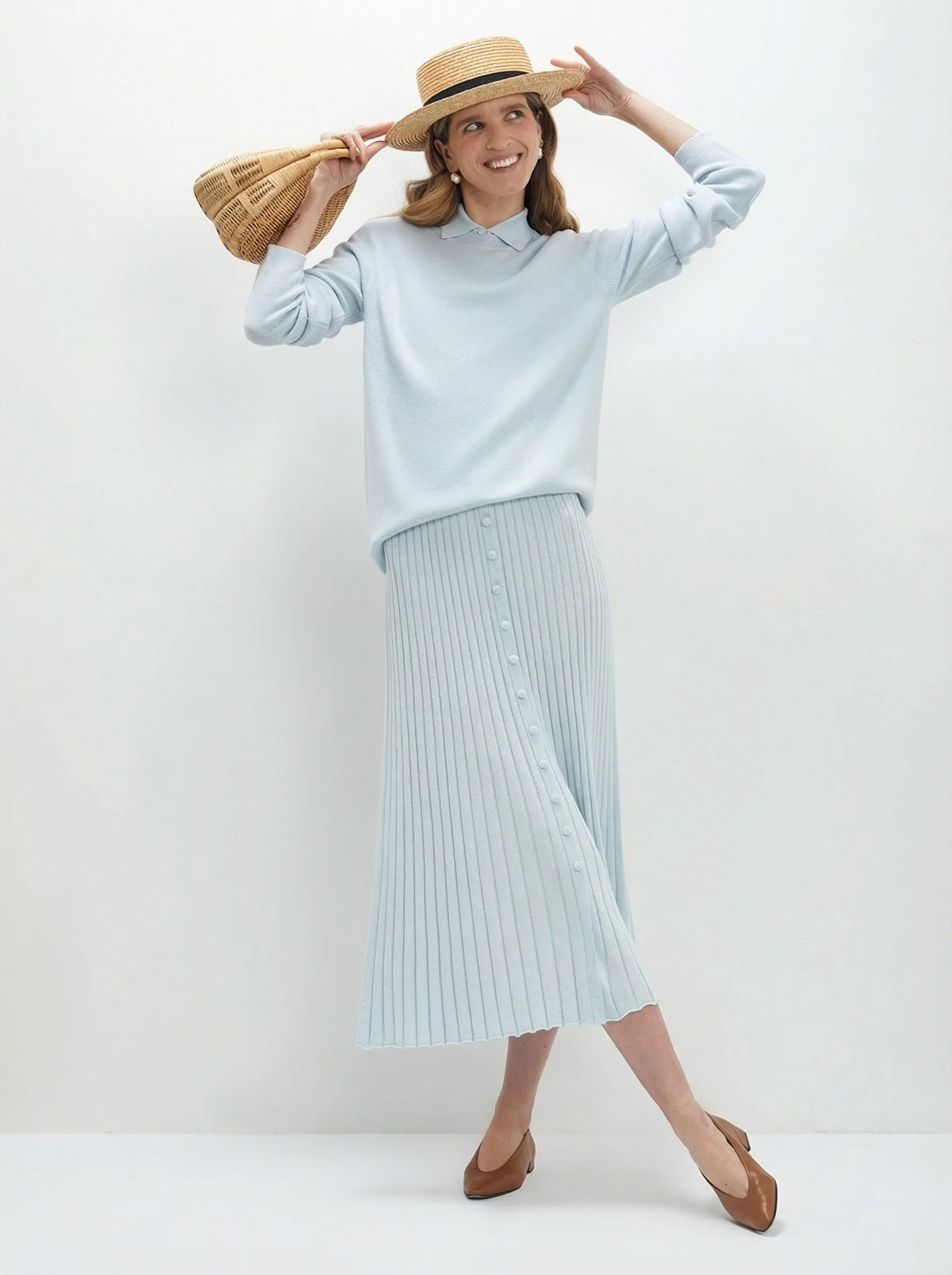 Ribbed Polo Midi Dress - Image 2