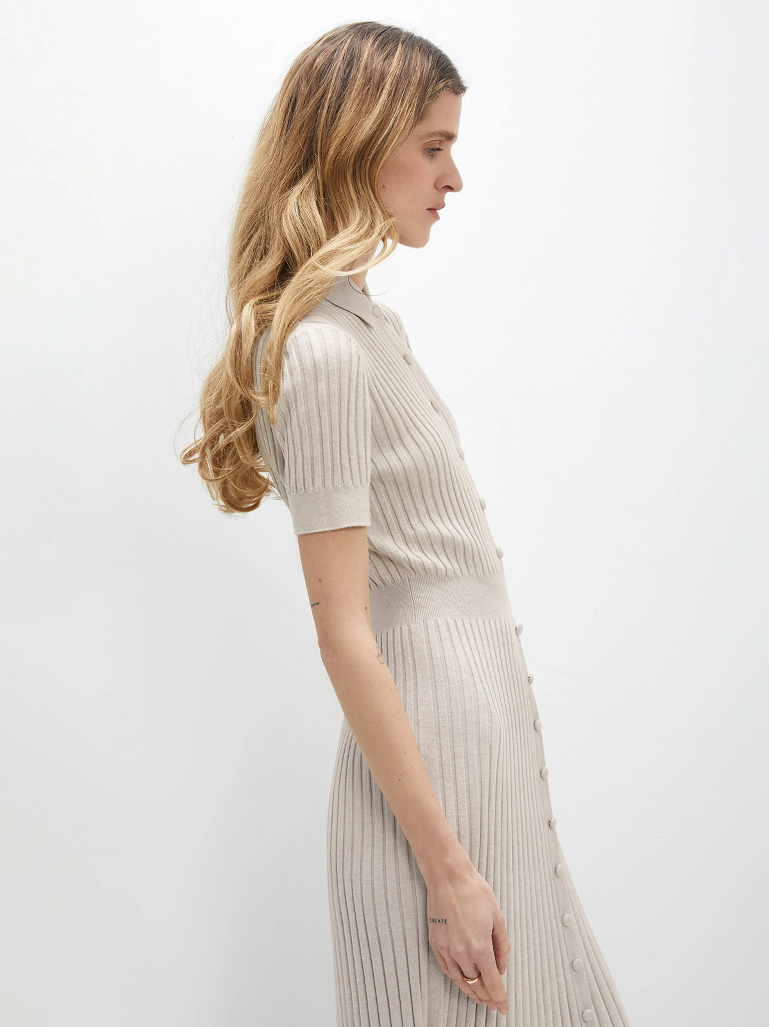 Ribbed Polo Midi Dress - Image 5