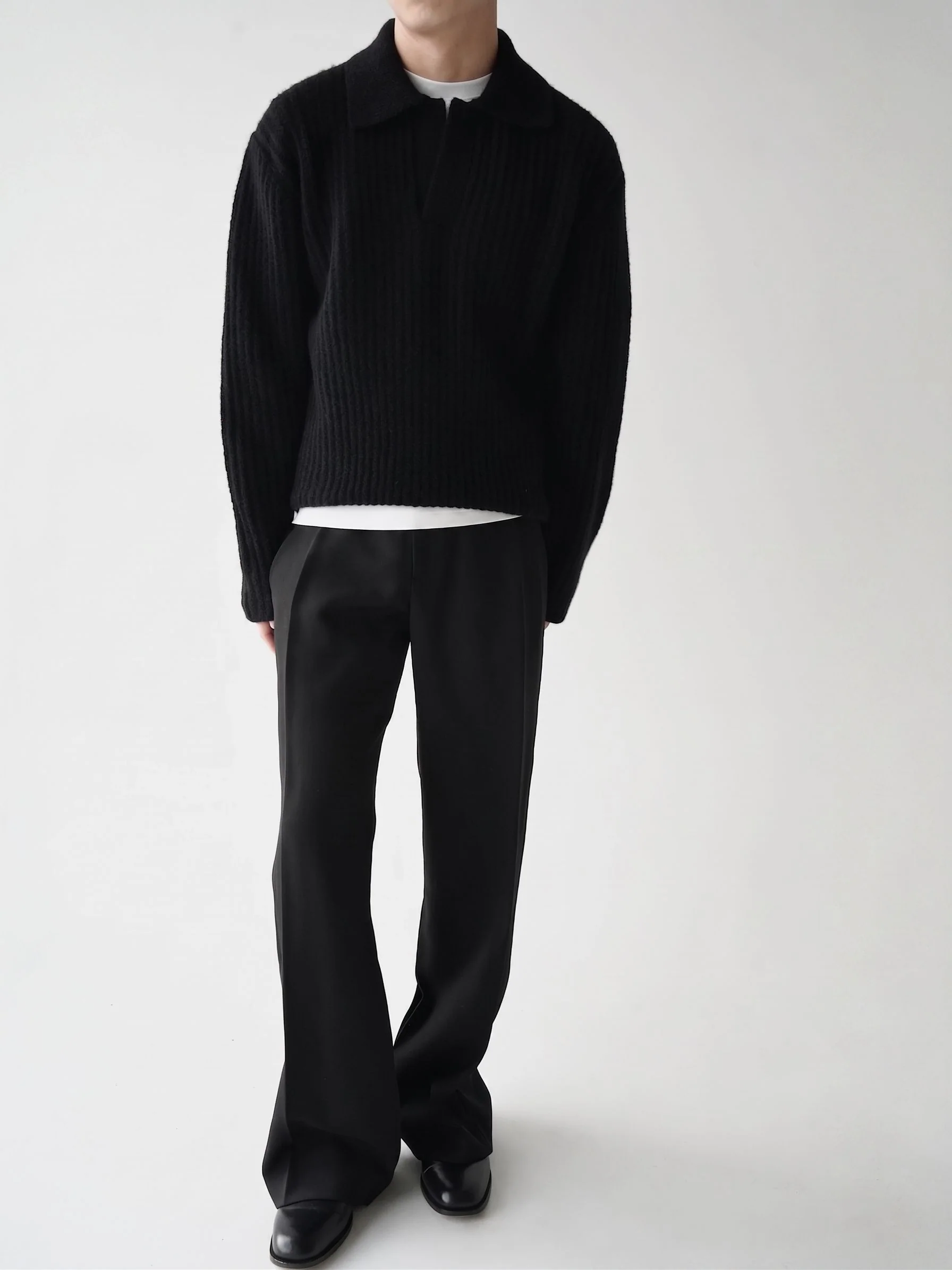 Ribbed Polo Sweater - Image 2