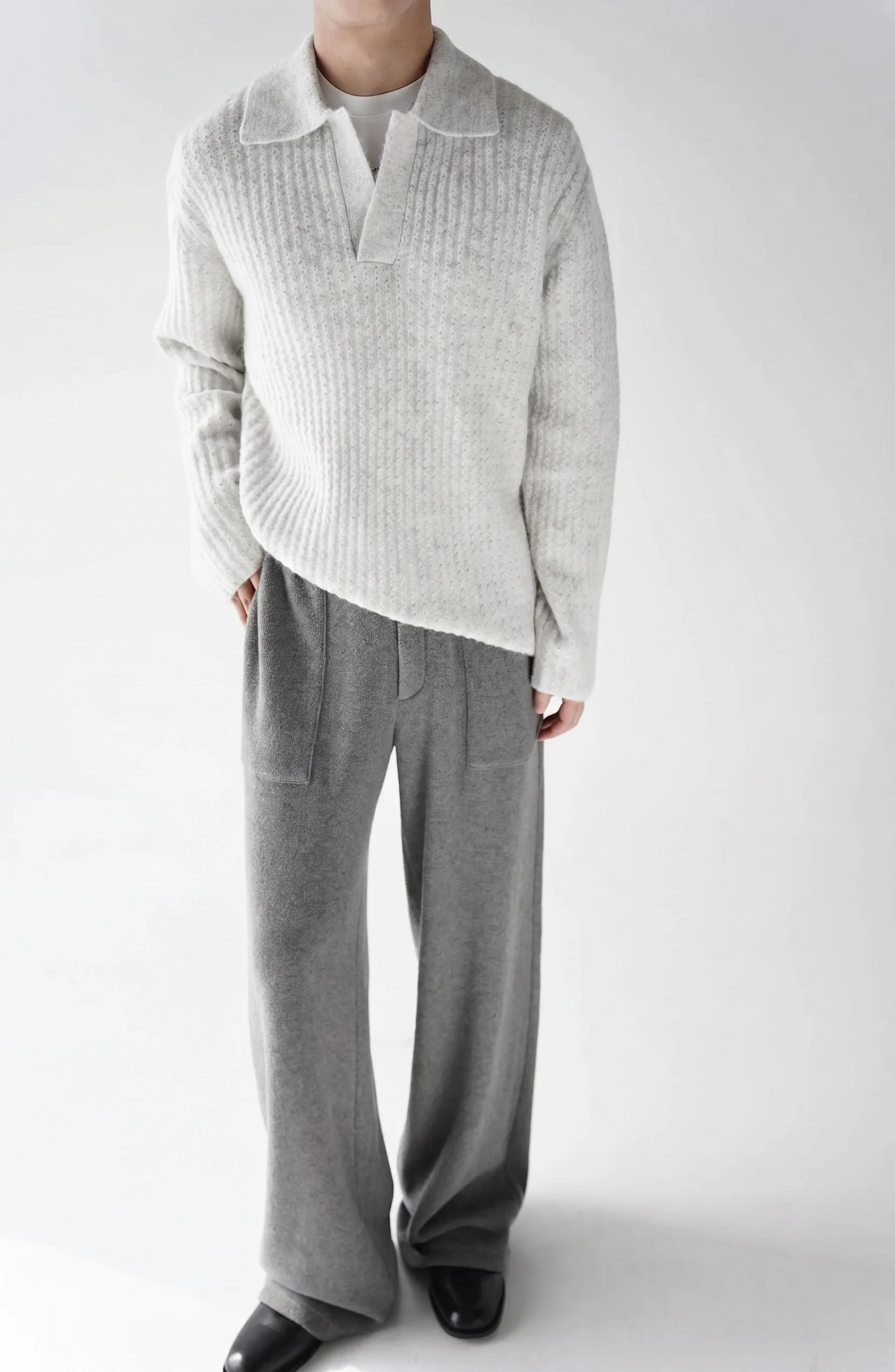 Ribbed Polo Sweater - Image 3
