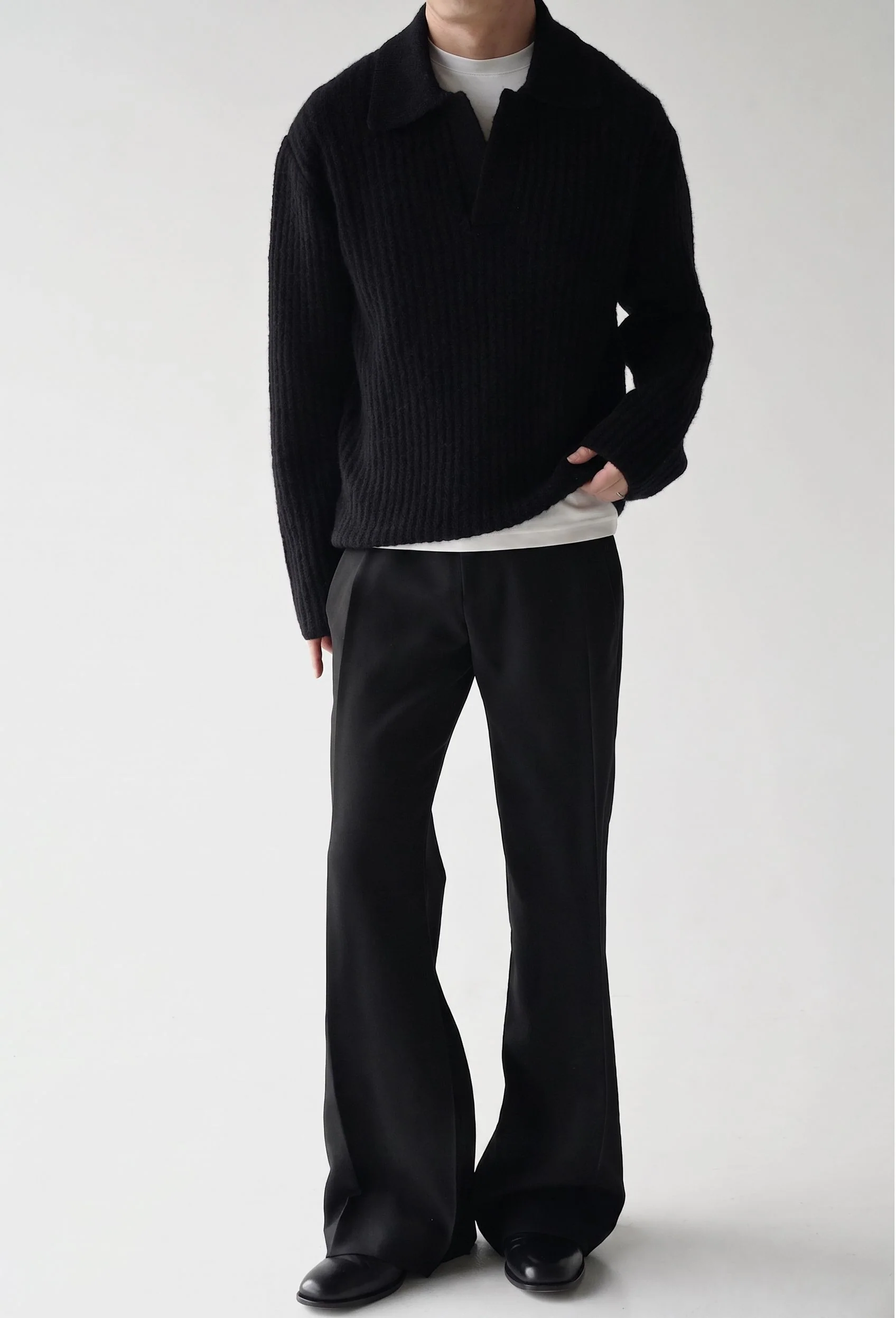 Ribbed Polo Sweater - Image 4