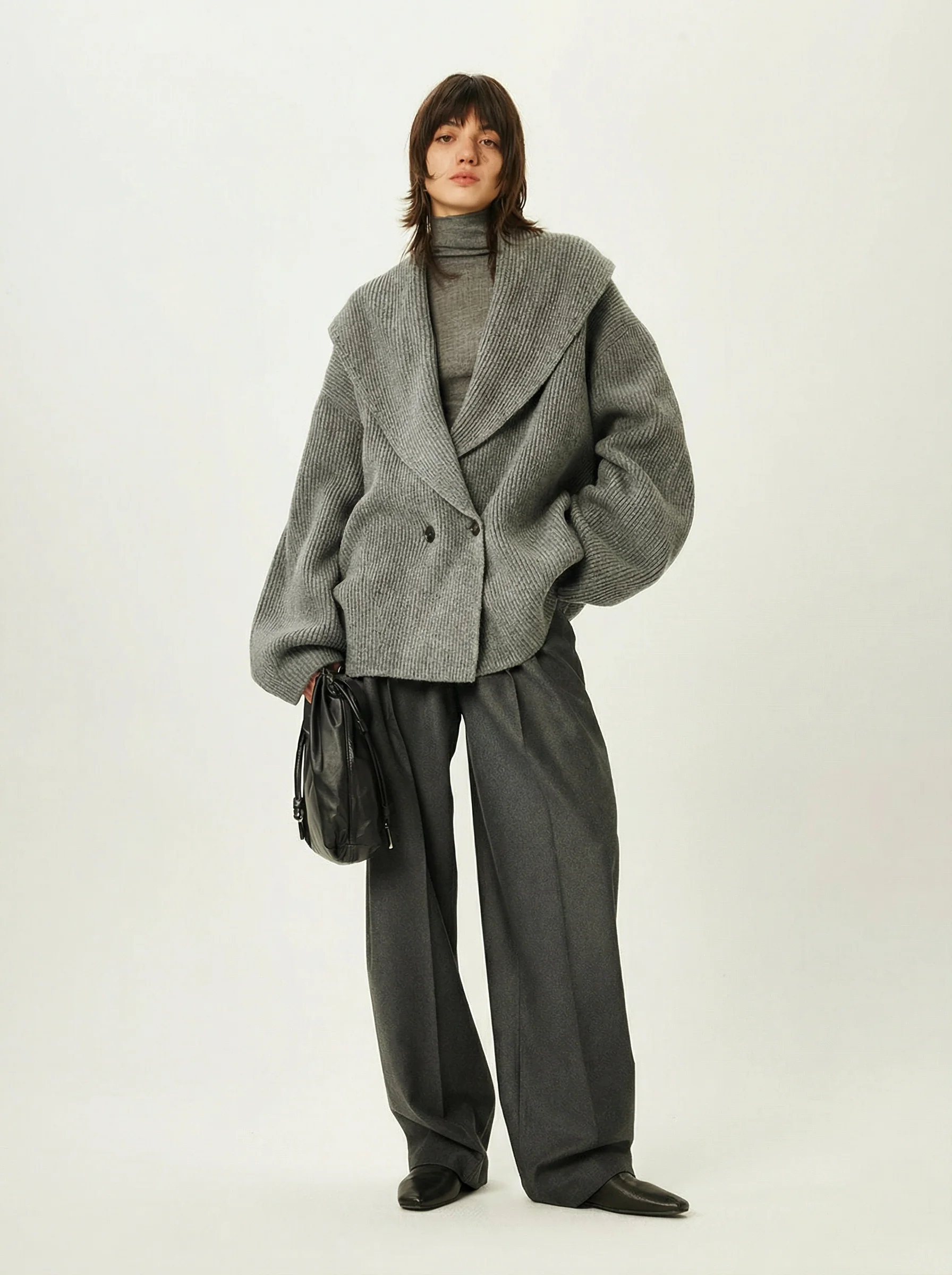 Ribbed Shawl Cardigan - Image 2