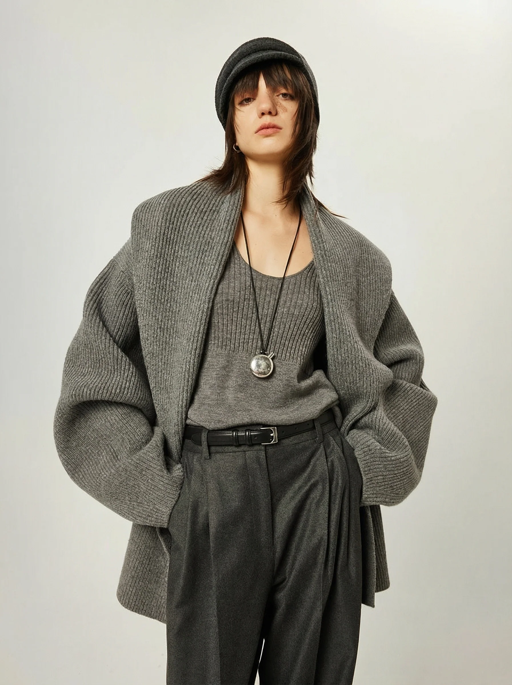 Ribbed Shawl Cardigan - Image 4