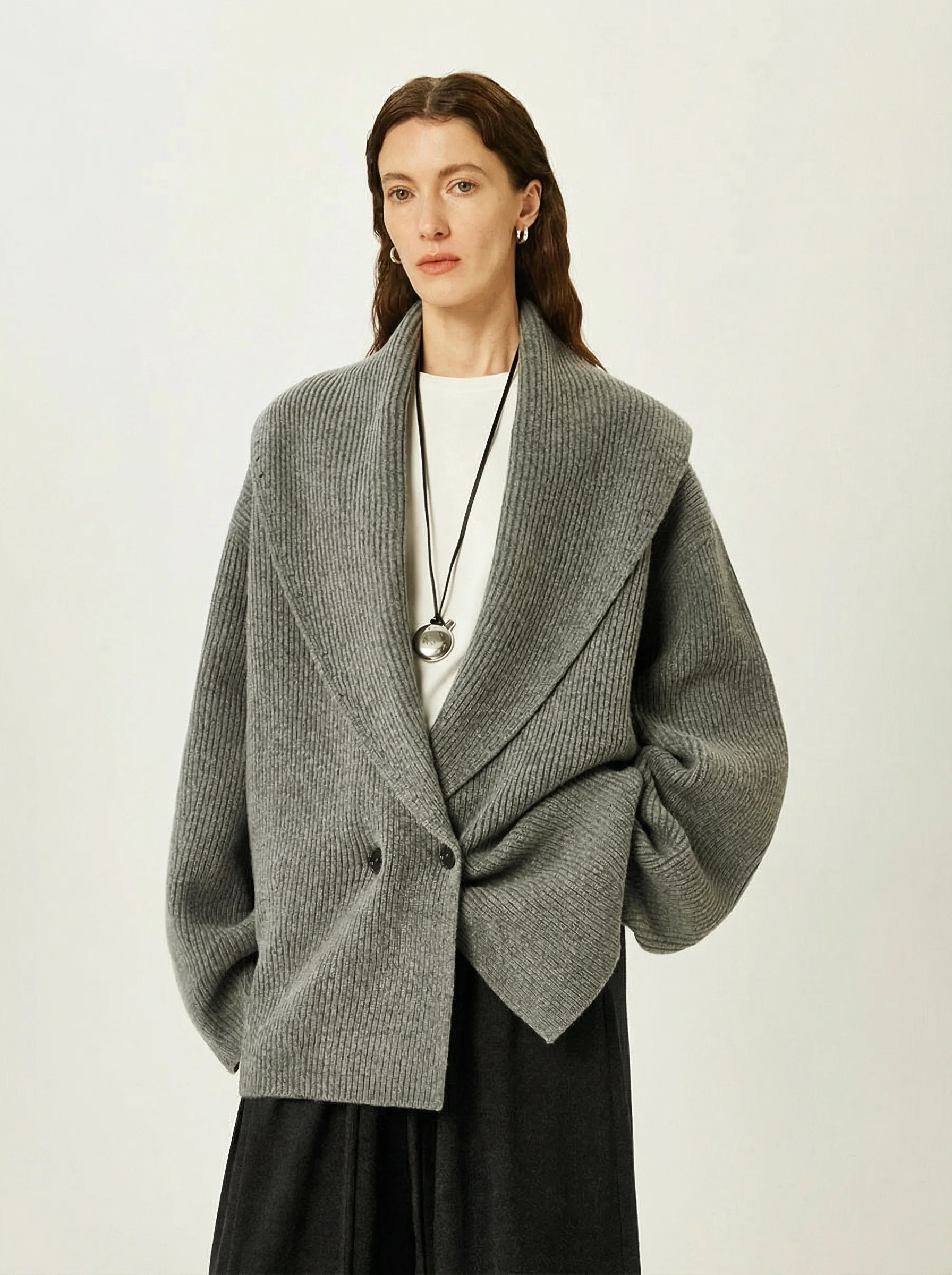 Ribbed Shawl Cardigan - Image 5