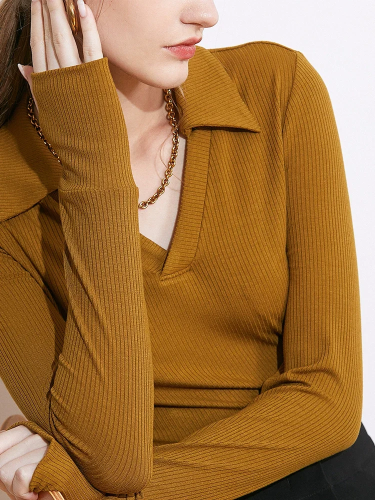 Ribbed V-Neck Polo Top - Image 5