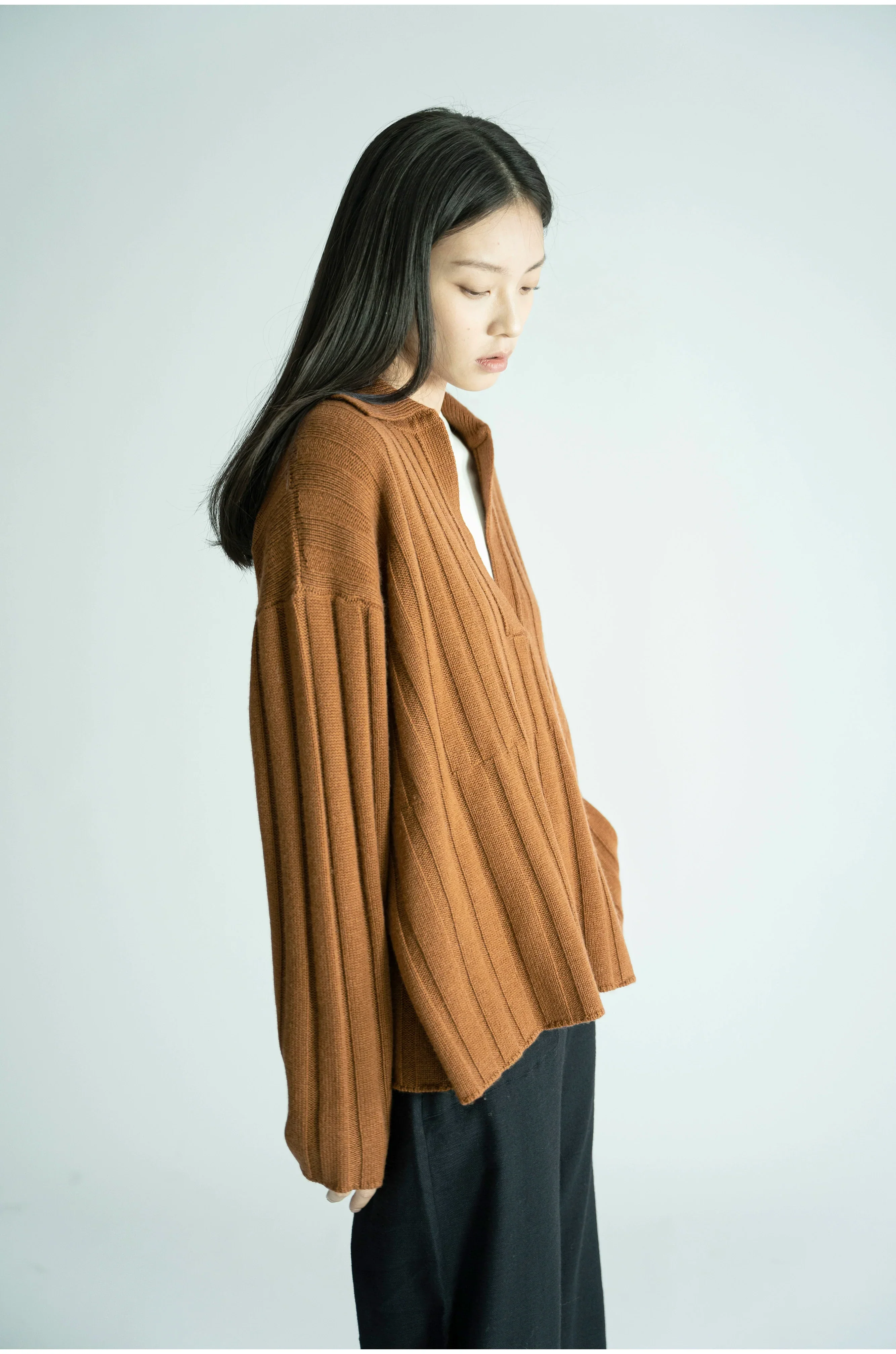 Ribbed V-Neck Sweater - Image 2