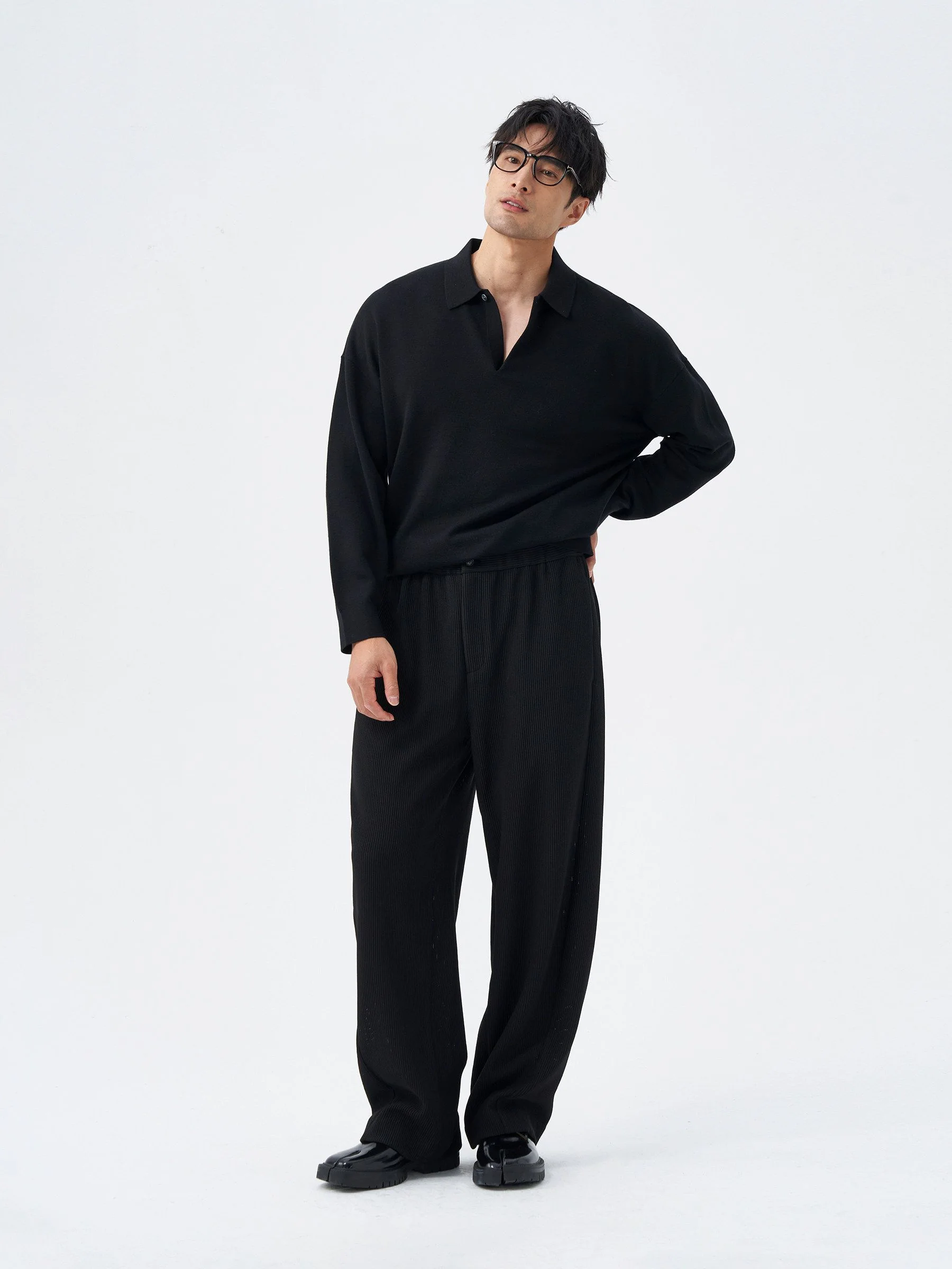 Ribbed Wide-Leg Trousers - Image 3