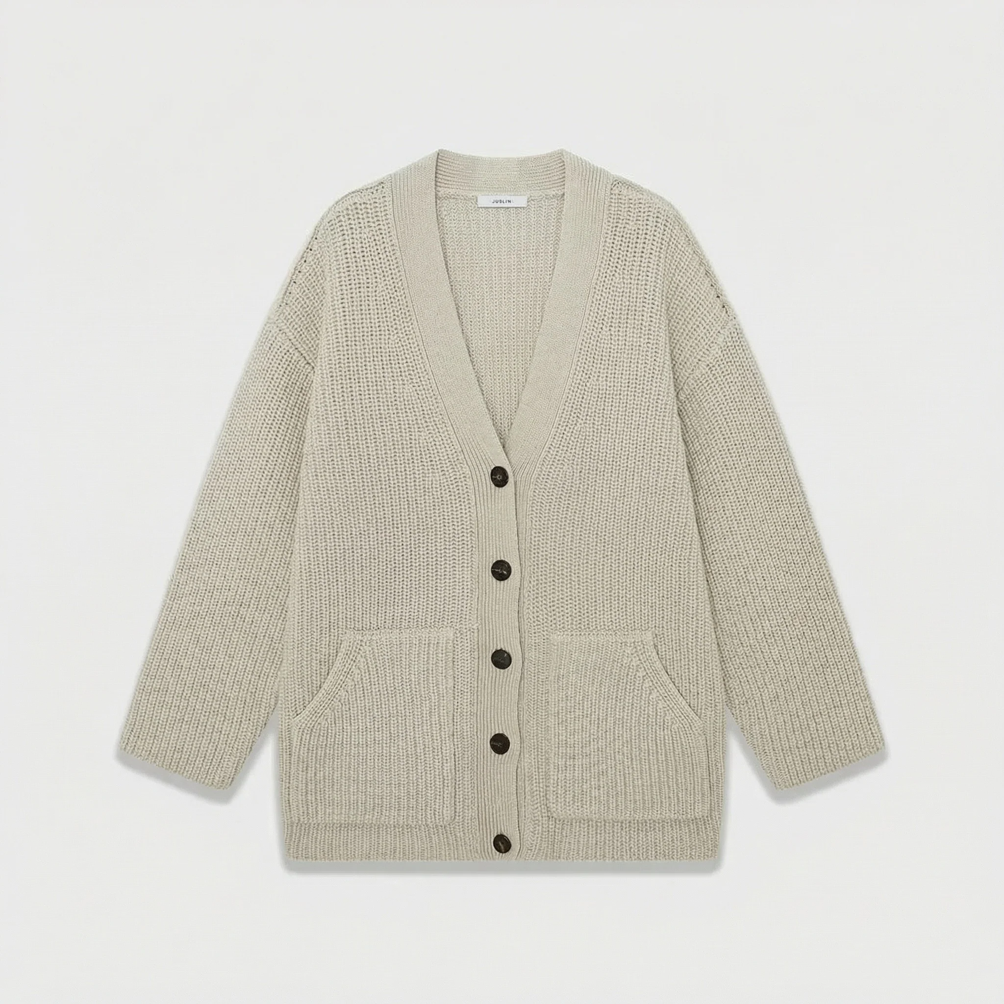 Ribbed Wool-Blend V-Neck Cardigan - Image 7