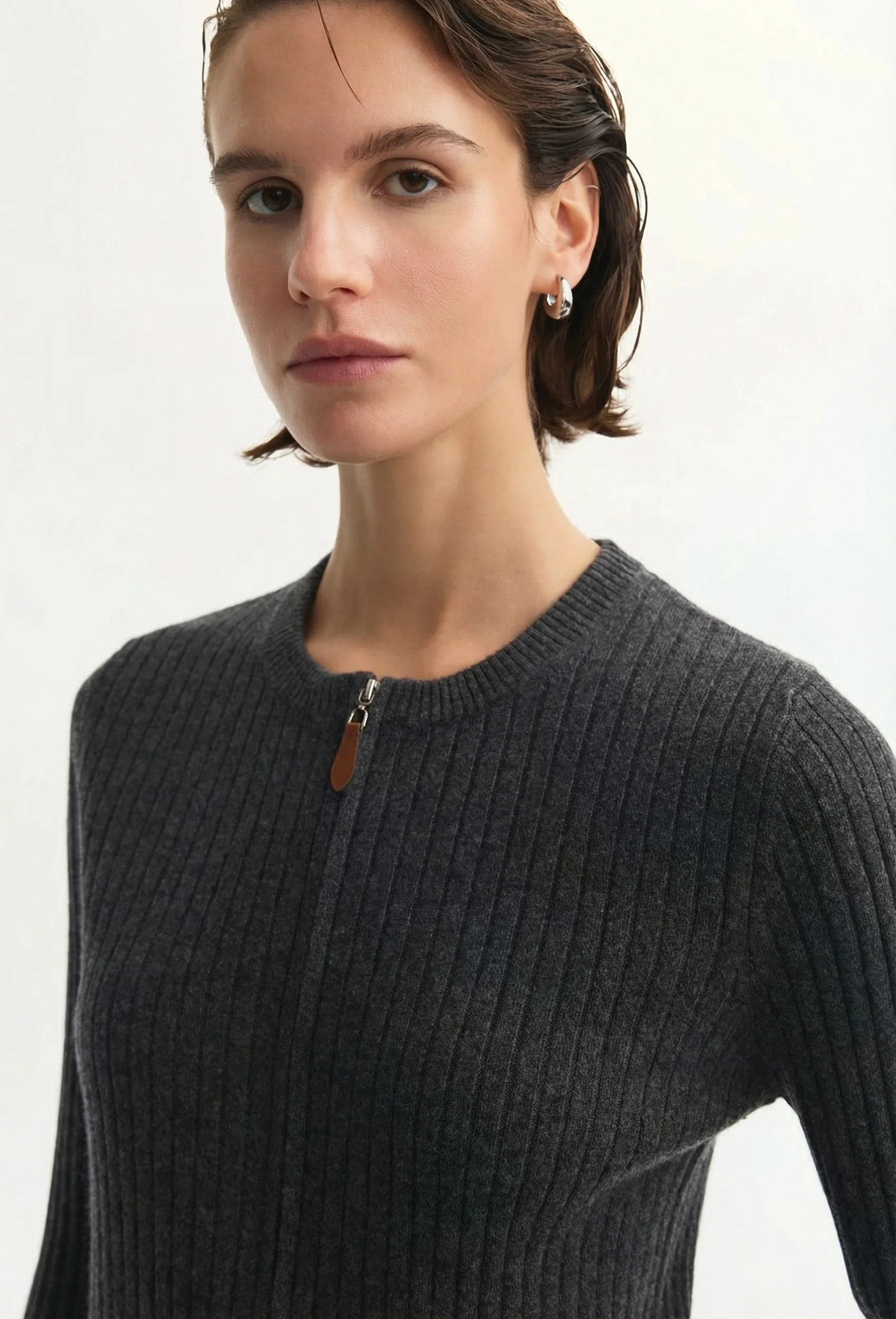 Ribbed Zip Cardigan - Image 3