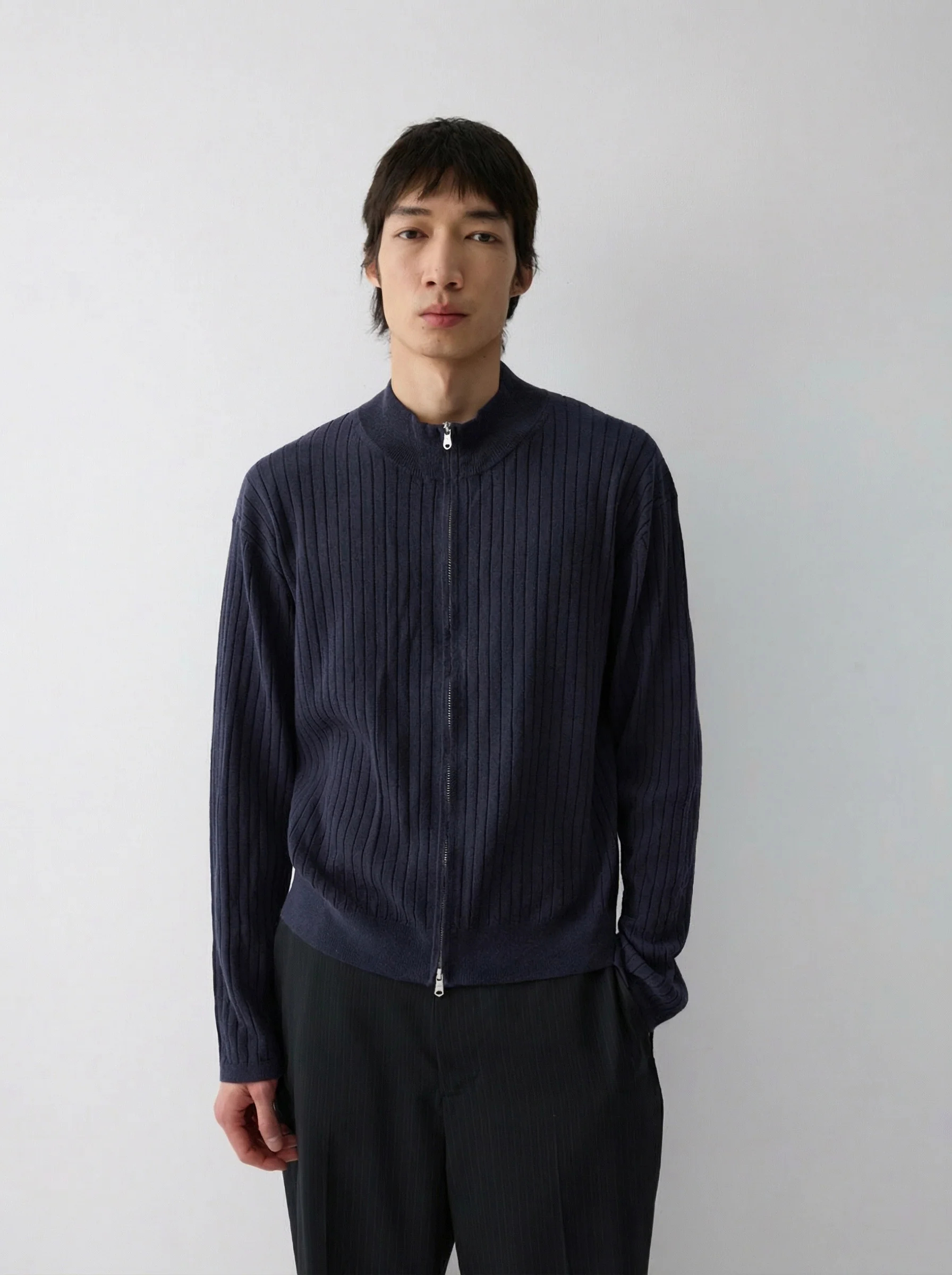 Ribbed Zip Cardigan