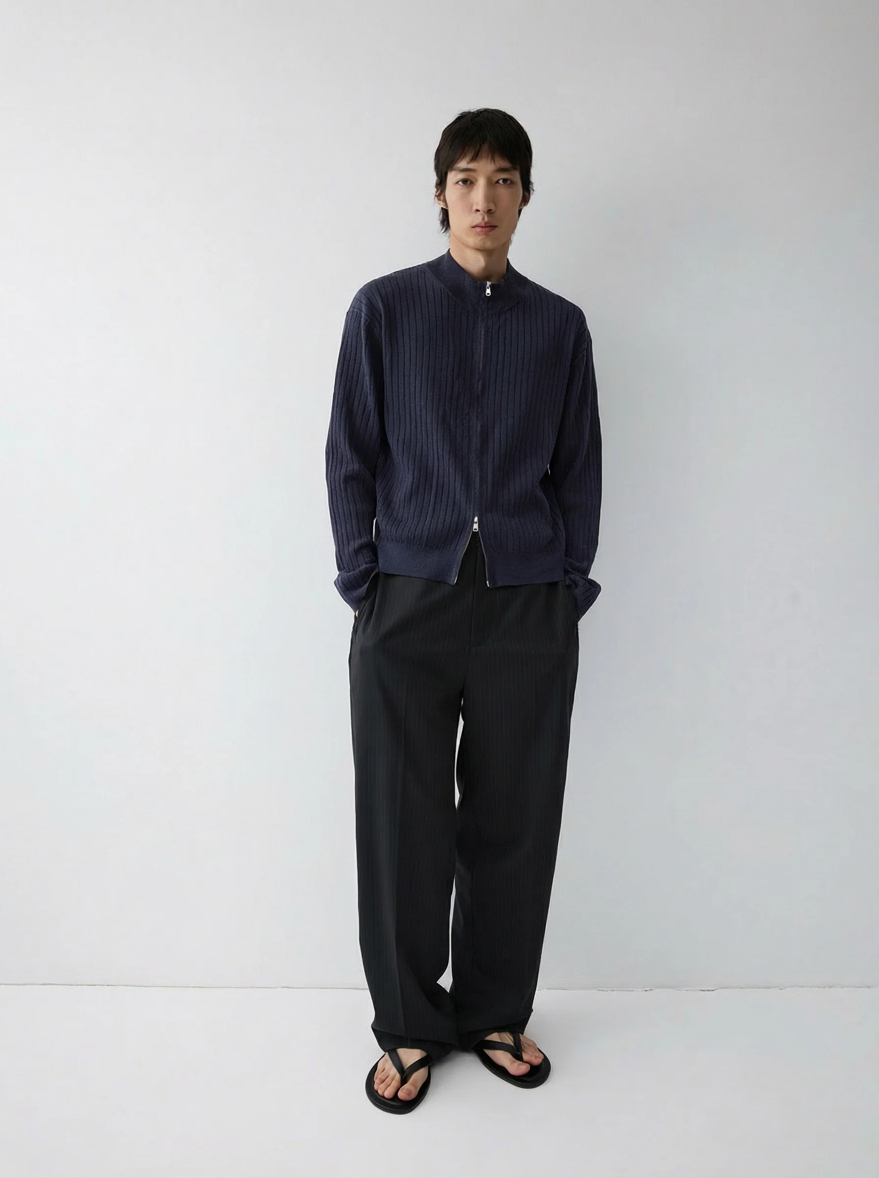 Ribbed Zip Cardigan - Image 2