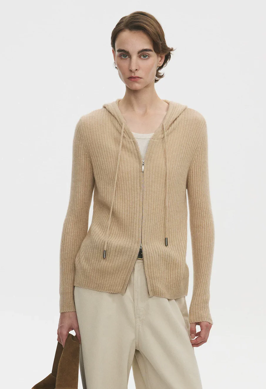 Ribbed Zip Hoodie