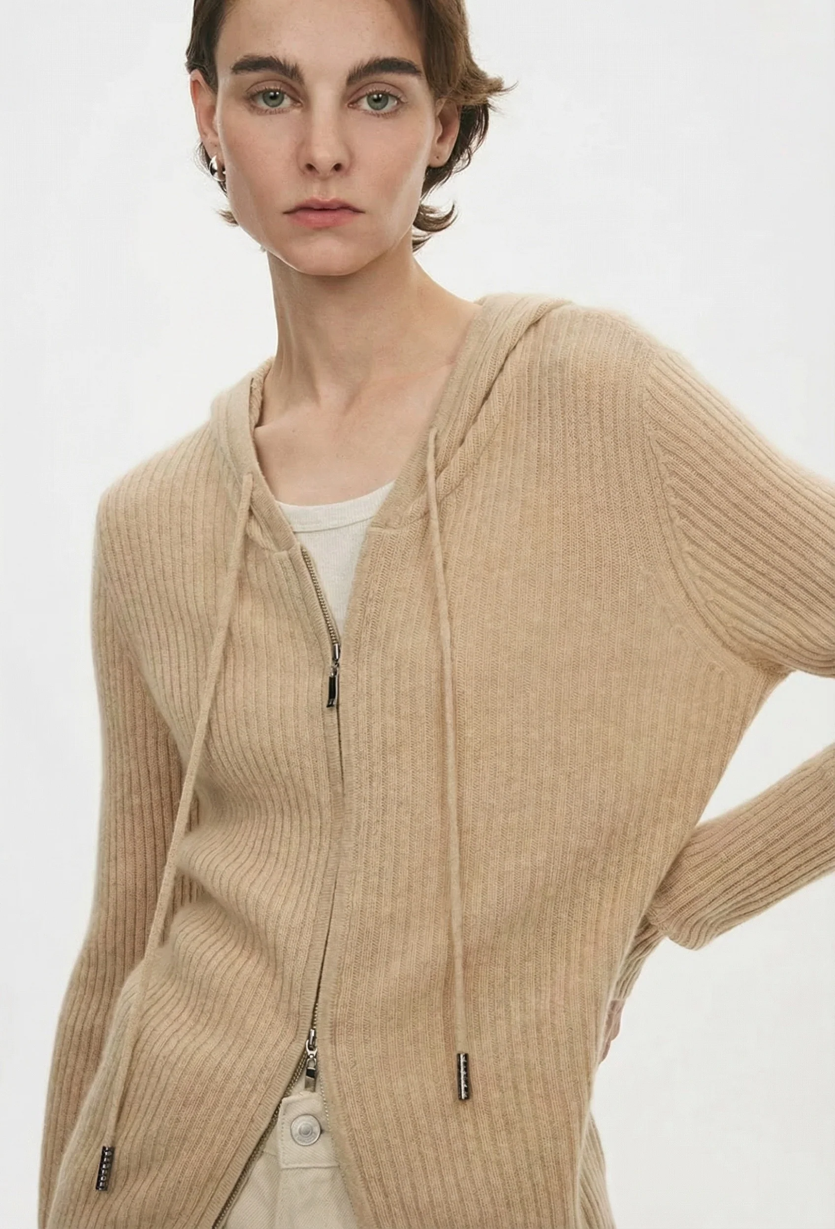 Ribbed Zip Hoodie - Image 2