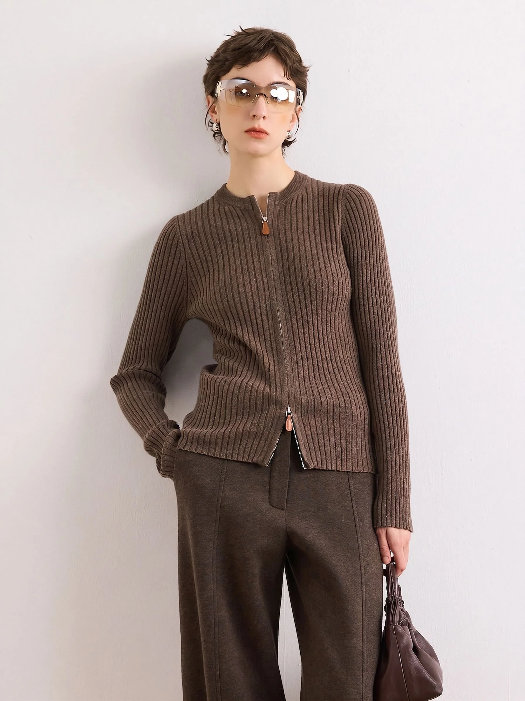 Ribbed Zip Knit Set