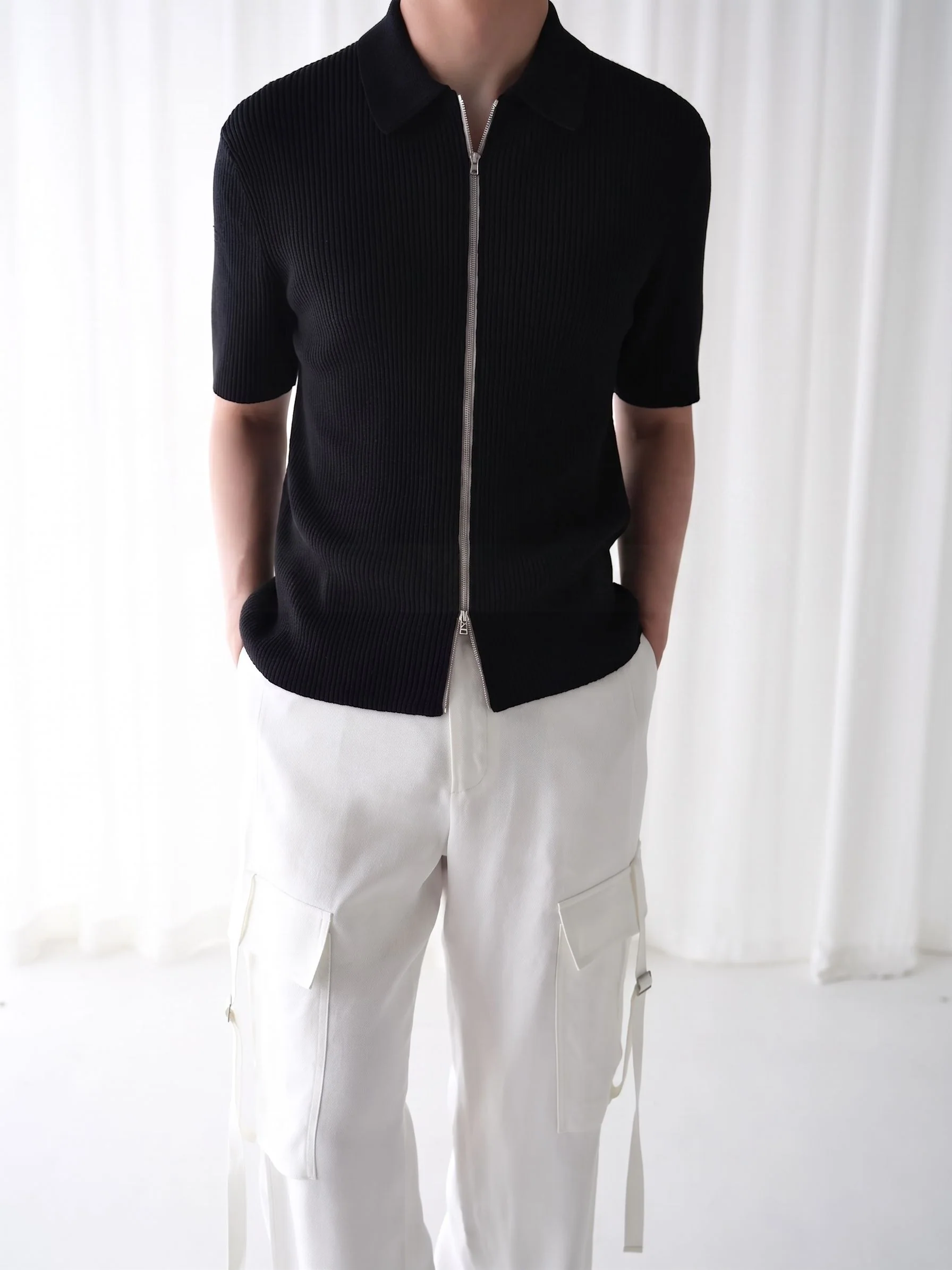 Ribbed Zip Polo - Image 2