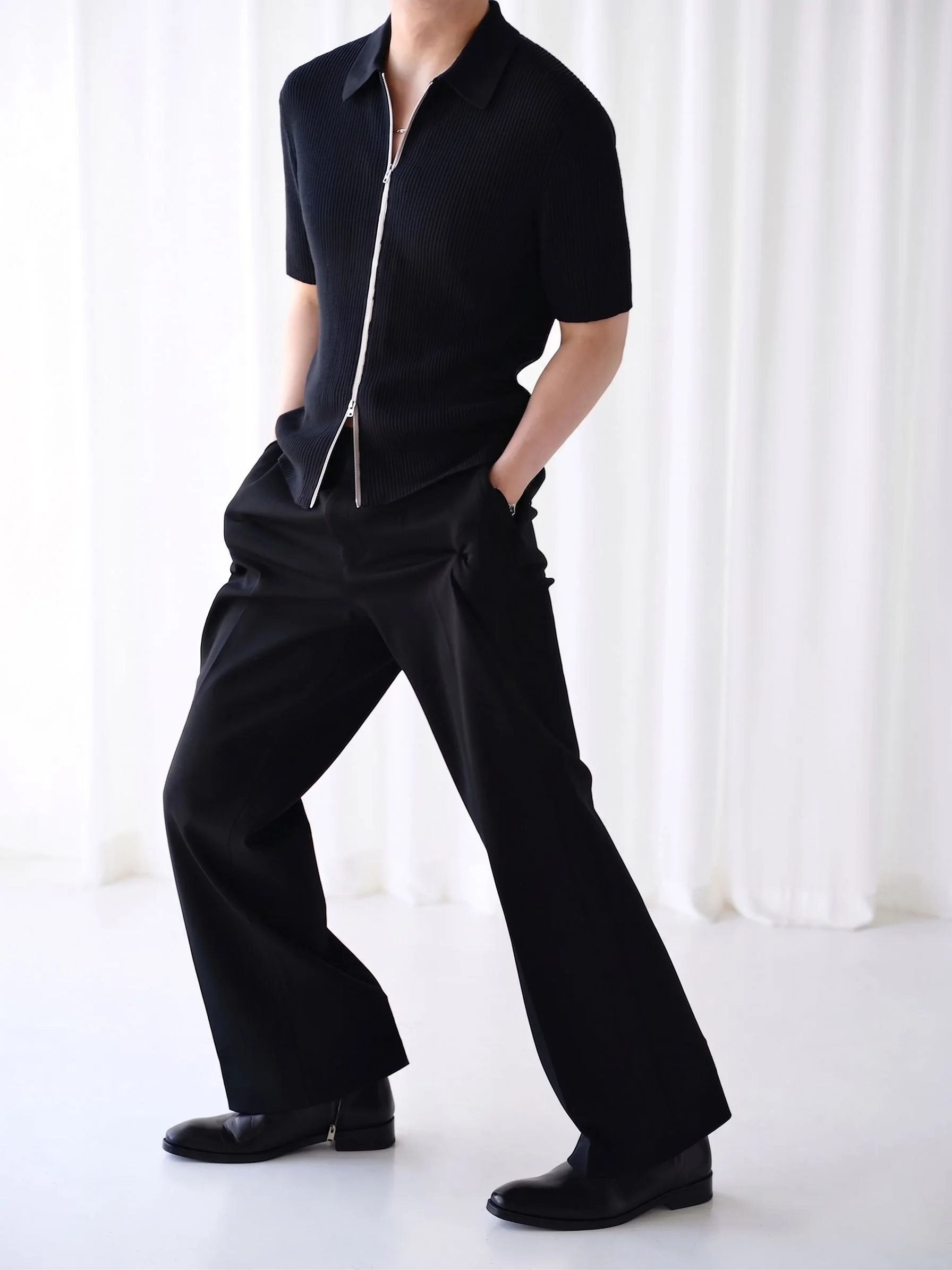 Ribbed Zip Polo - Image 3