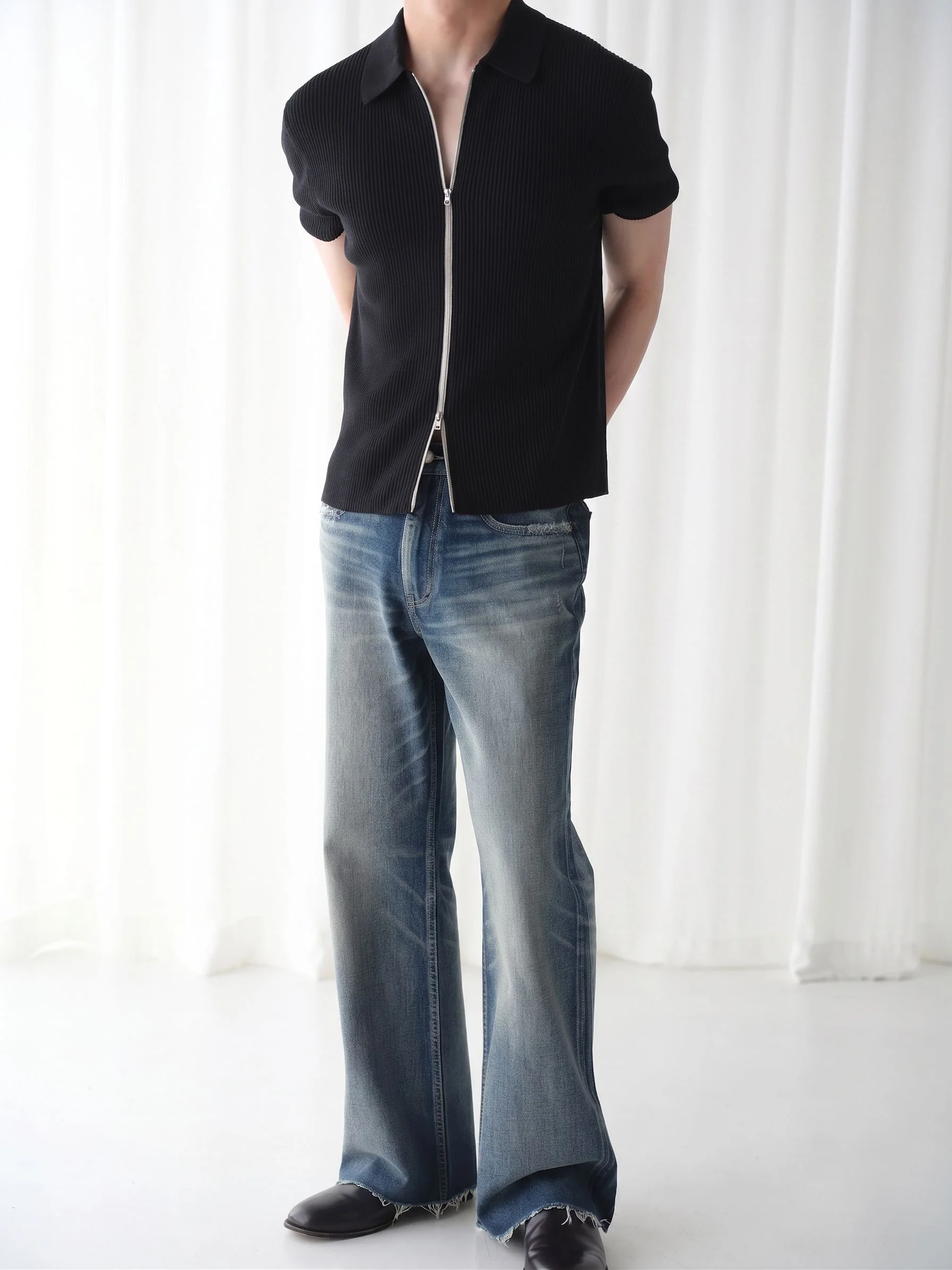 Ribbed Zip Polo - Image 4