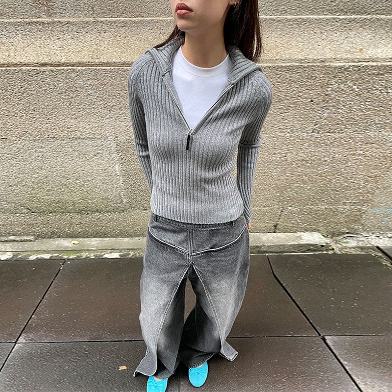 Ribbed Zip Sweater - Image 11