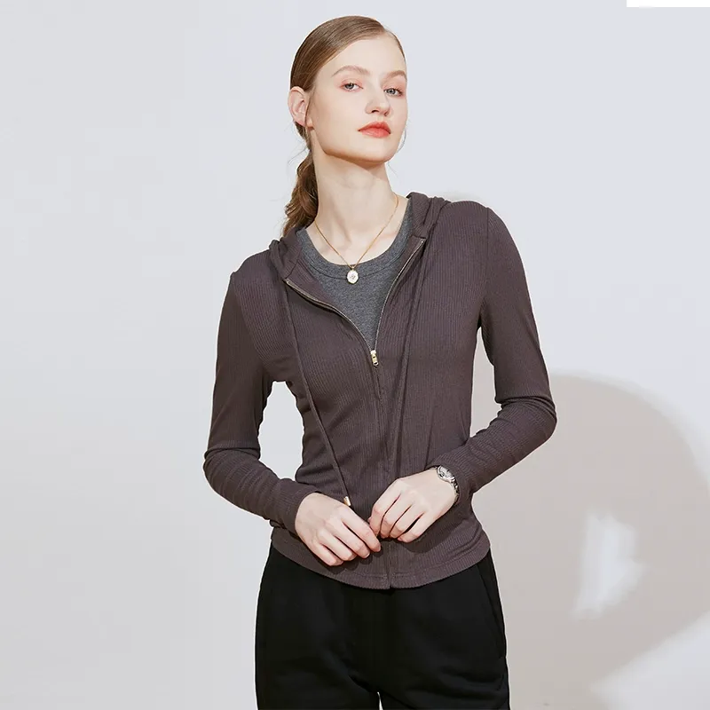Ribbed Zip-Up Hoodie - Image 4