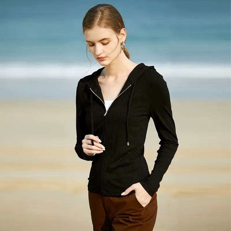 Ribbed Zip-Up Hoodie - Image 5