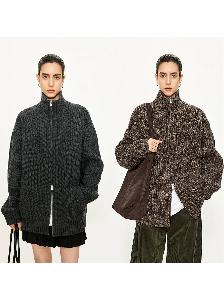 RibbedDouble-ZipCardigan