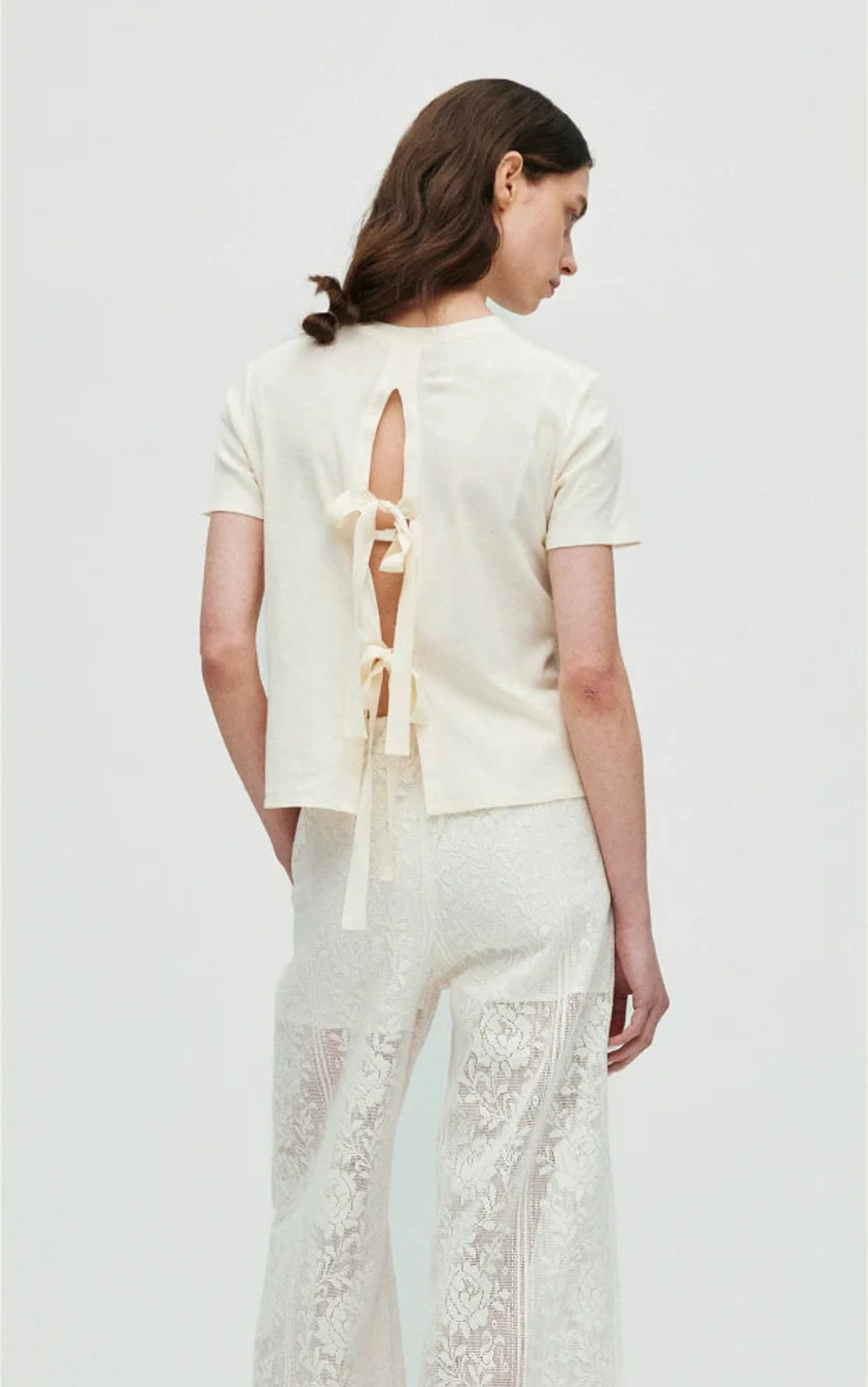 Ribbon-Back Cotton T-Shirt - Image 2