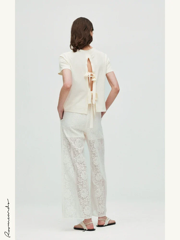 Ribbon-Back Cotton T-Shirt - Image 4