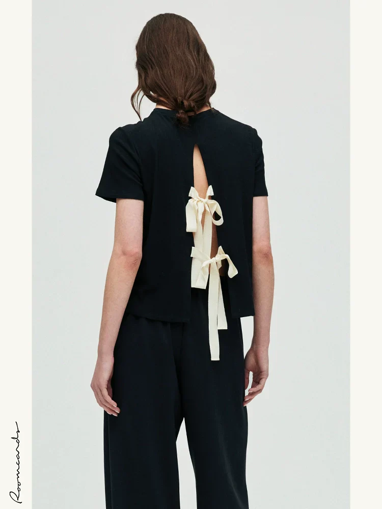 Ribbon-Back Cotton T-Shirt - Image 5