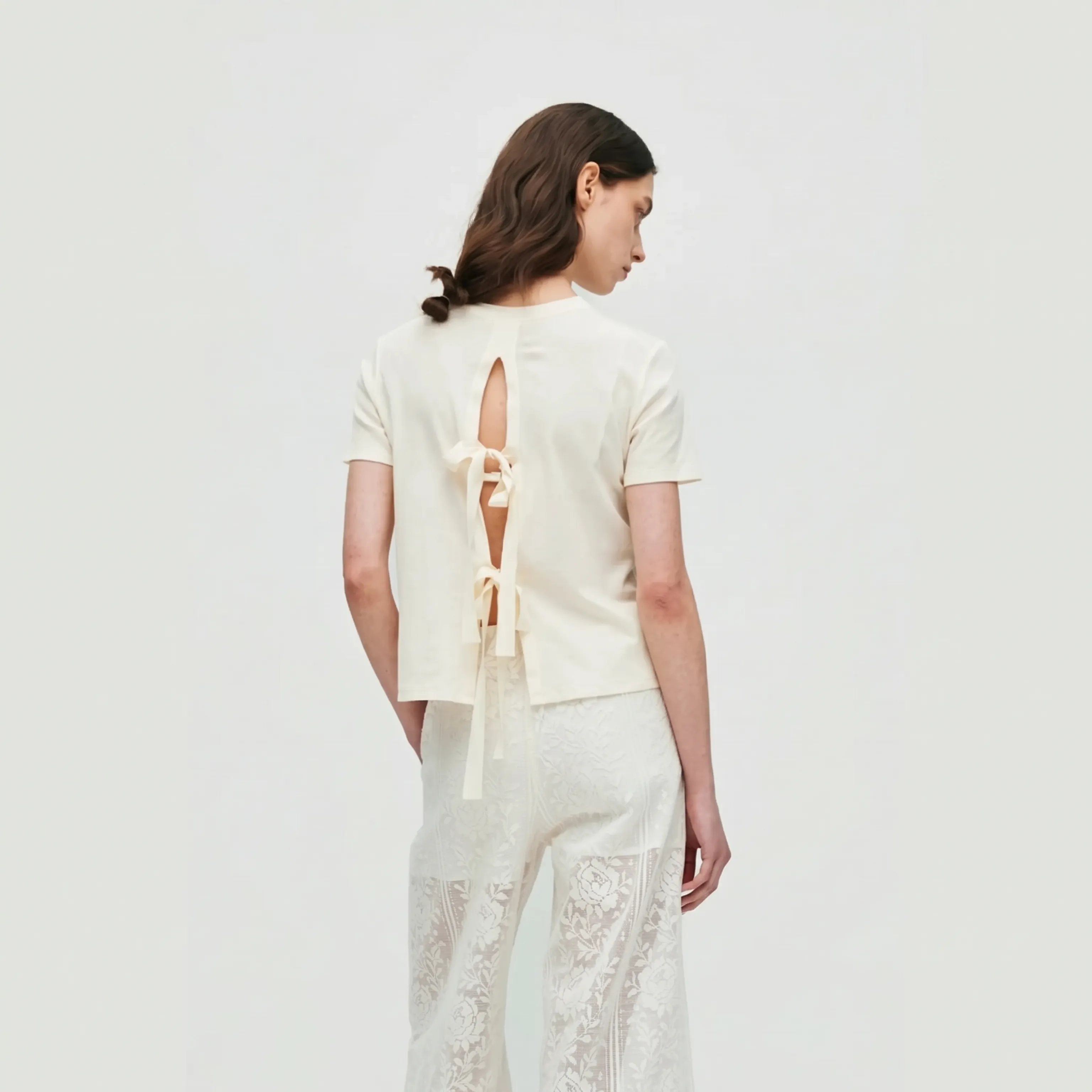 Ribbon-Back Cotton T-Shirt - Image 6