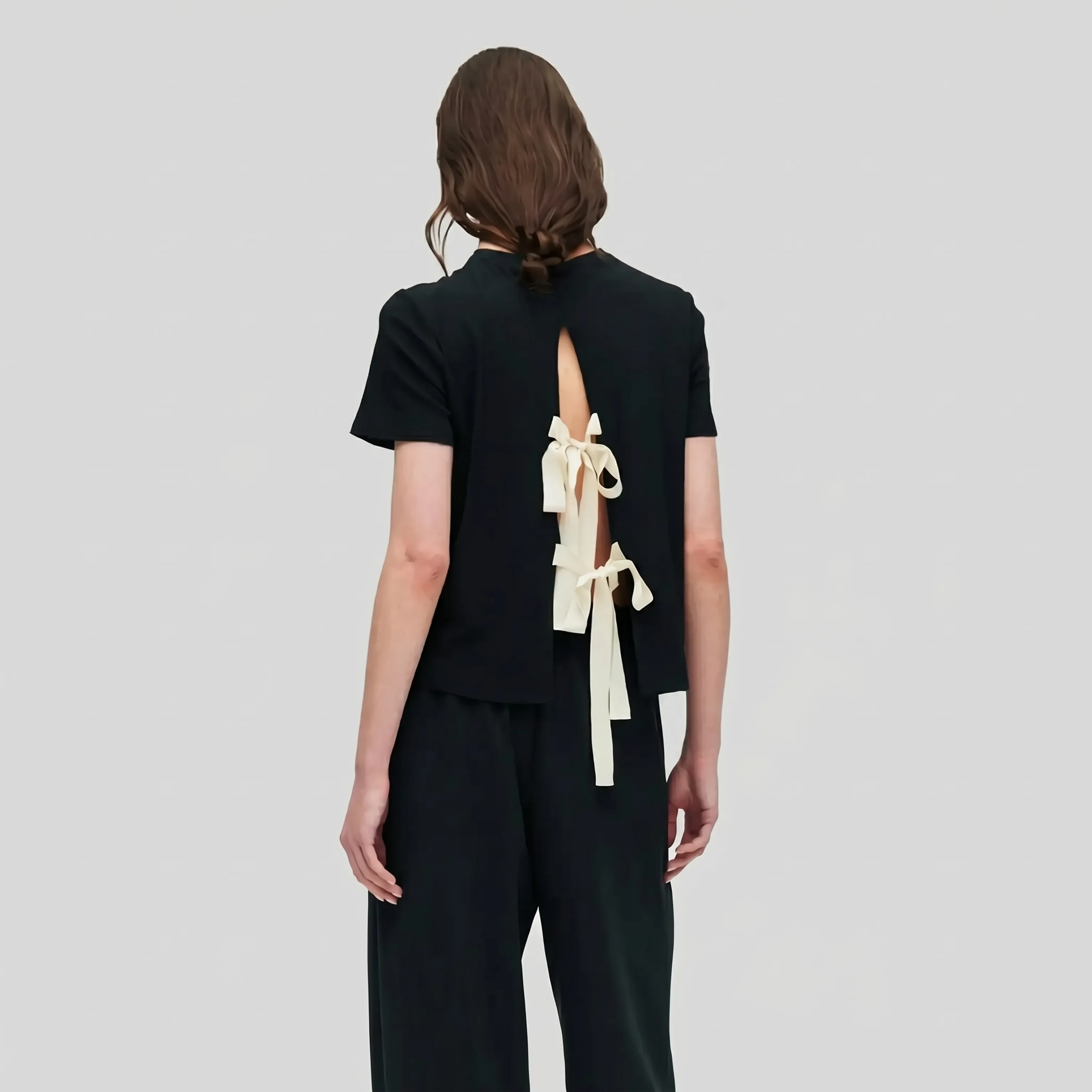 Ribbon-Back Cotton T-Shirt - Image 7